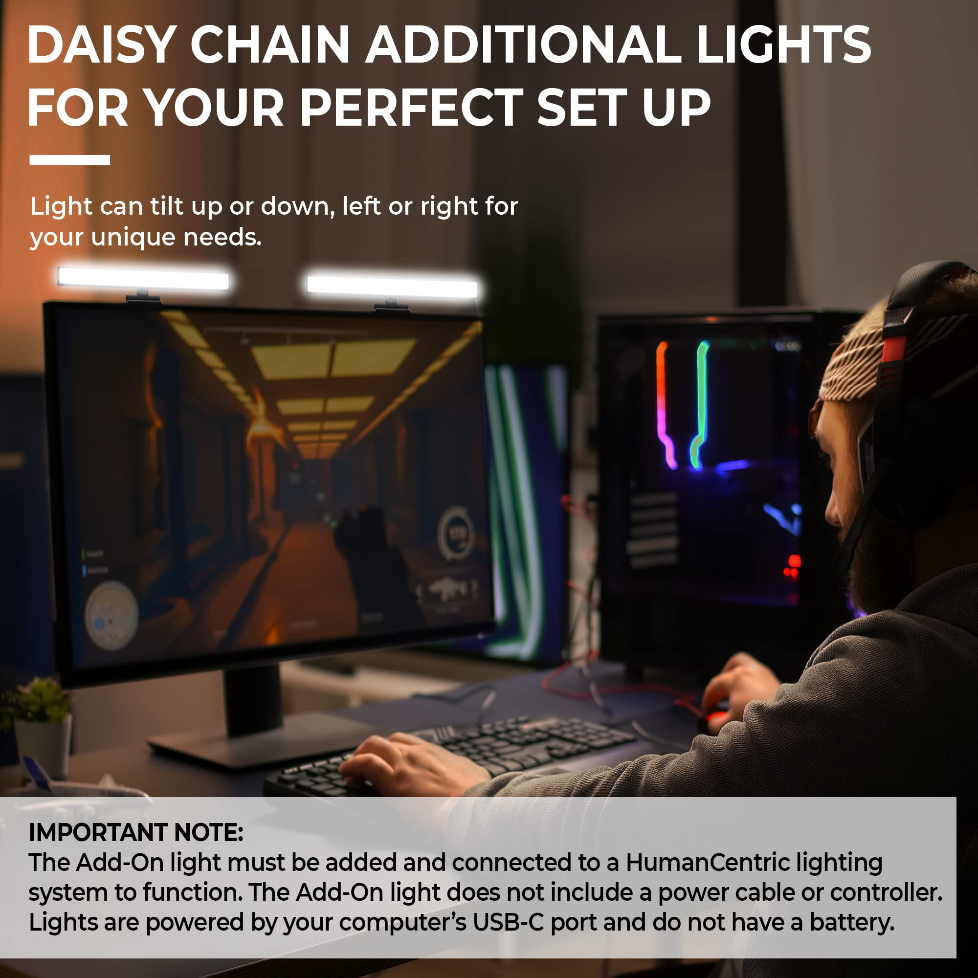 Humancentric Video Conference Lighting   Webcam Light For Streaming, Led Monitor And Laptop Light For Video Conferencing, Zoom Lighting For Computer, Replaces Ring Light For Zoom Meetings, Double Kit