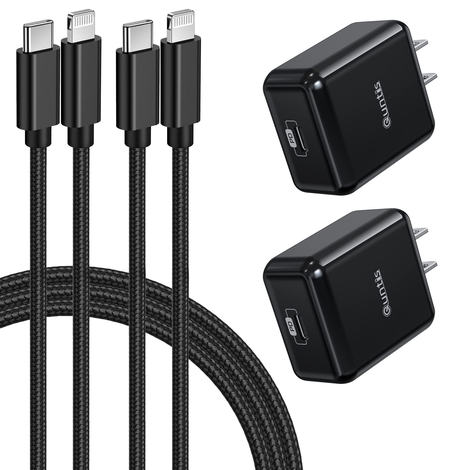 Iphone Fast Charger 2Pack, Quntis 20W Iphone Rapid Charger Adapter With 6Ft Usb C To Lightning Cable Quick Charge For Iphone 14 