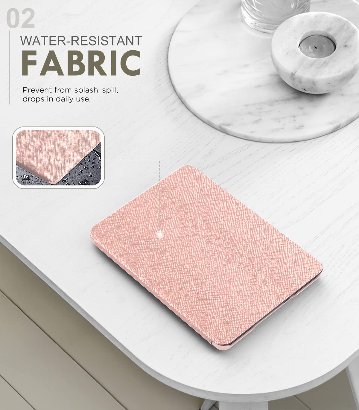 MoKo Case for 6.8' Kindle Paperwhite (11th Generation 2021) and Kindle Paperwhite Signature Edition, Light Shell Cover with Auto Wake/Sleep for Kindle Paperwhite 2021 E Reader, Rose Gold