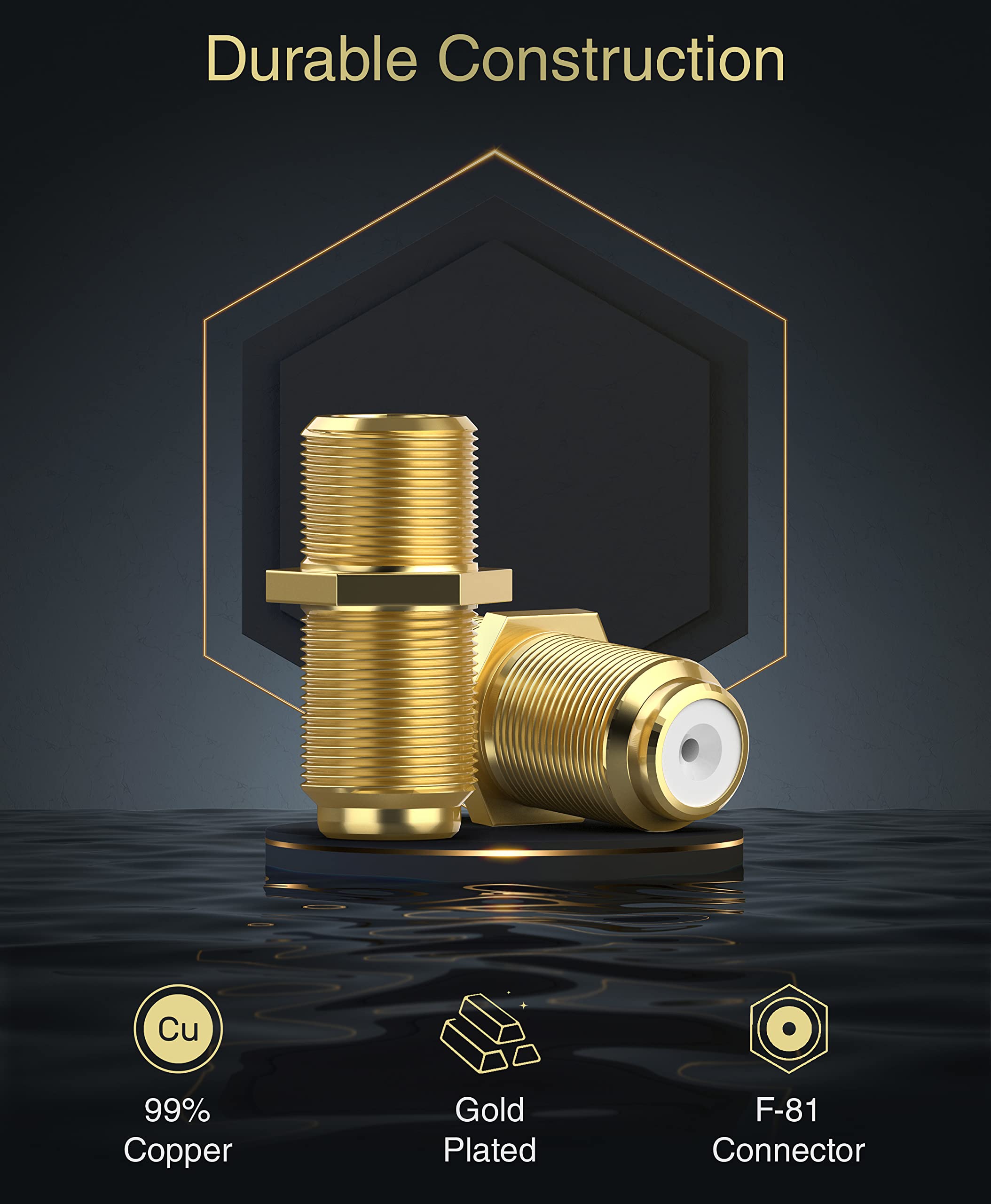 Bluerigger Coaxial Coupler (2 Pack) - Cable Connectors For Coaxial Cable Extension, F81 Extension Adapter - Works With Hdtv, Ant