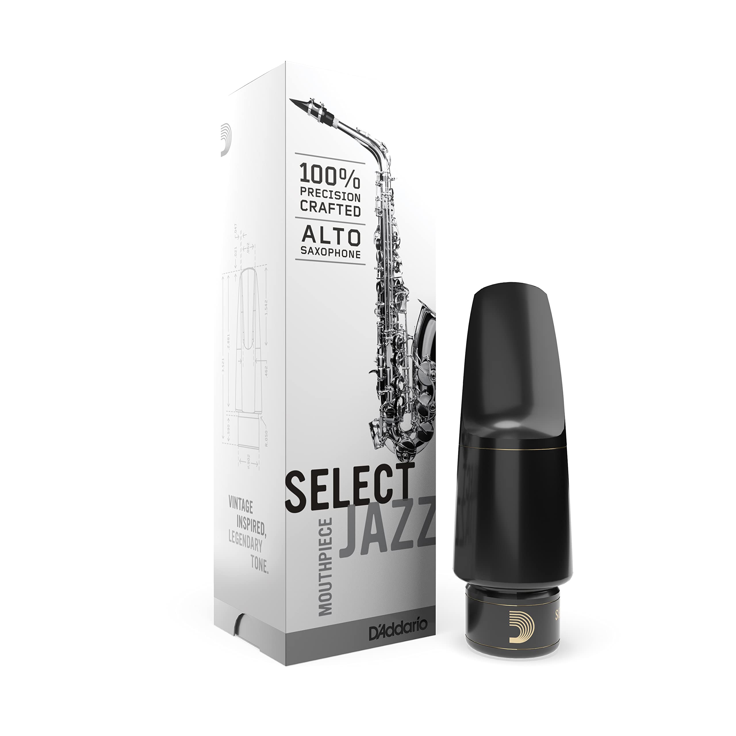 Daddario Woodwinds Select Jazz Alto Saxophone Mouthpiece   D6M   Mouthpiece For Alto Sax