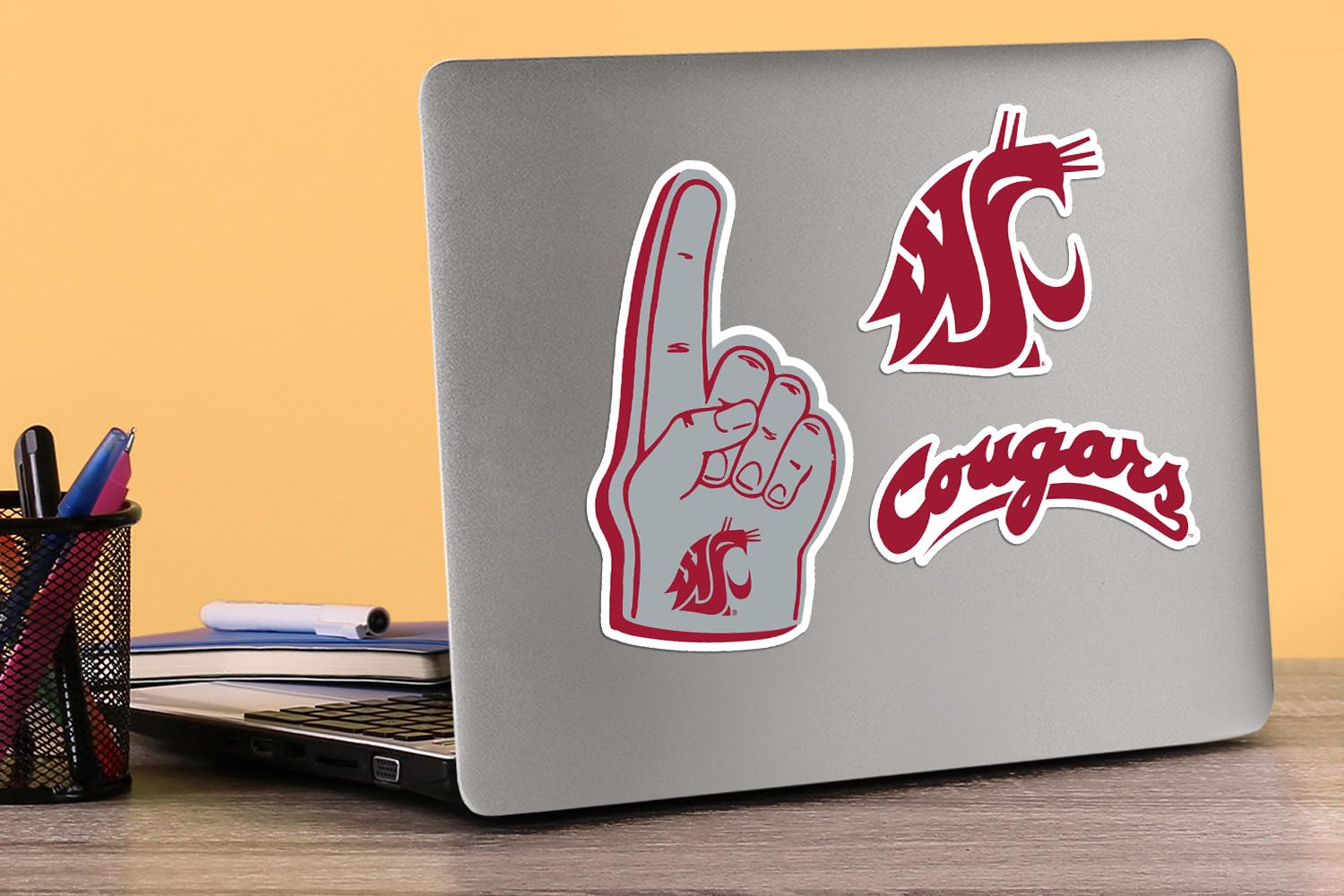 Washington State University 8Ct Vinyl Large Deluxe Stickers Variety Pack   Laptop, Water Bottle, Scrapbooking, Tablet, Skateboar