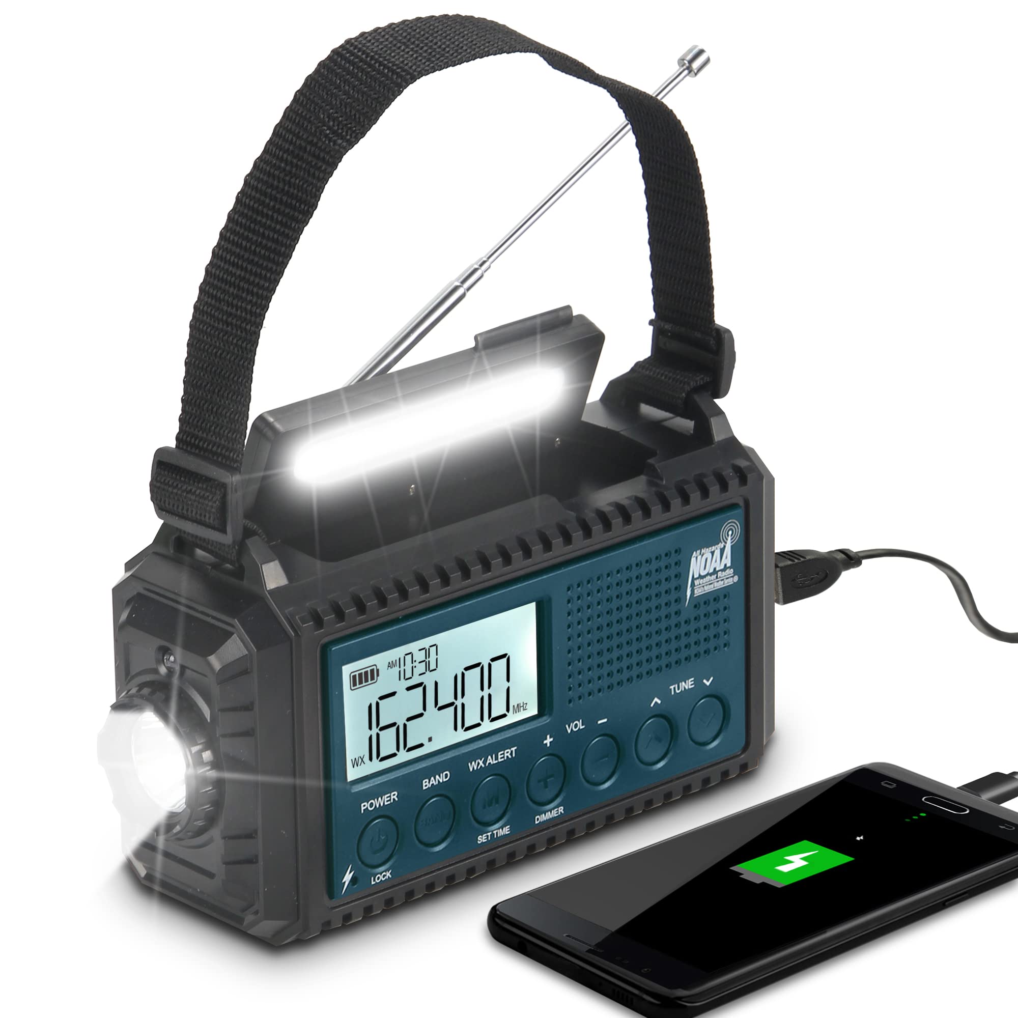 Auto Noaa Alert Digital Weather Radio 5000 Solar Hand Crank Am Fm Shortwave Portable Battery Operated Emergency Survival Radio W