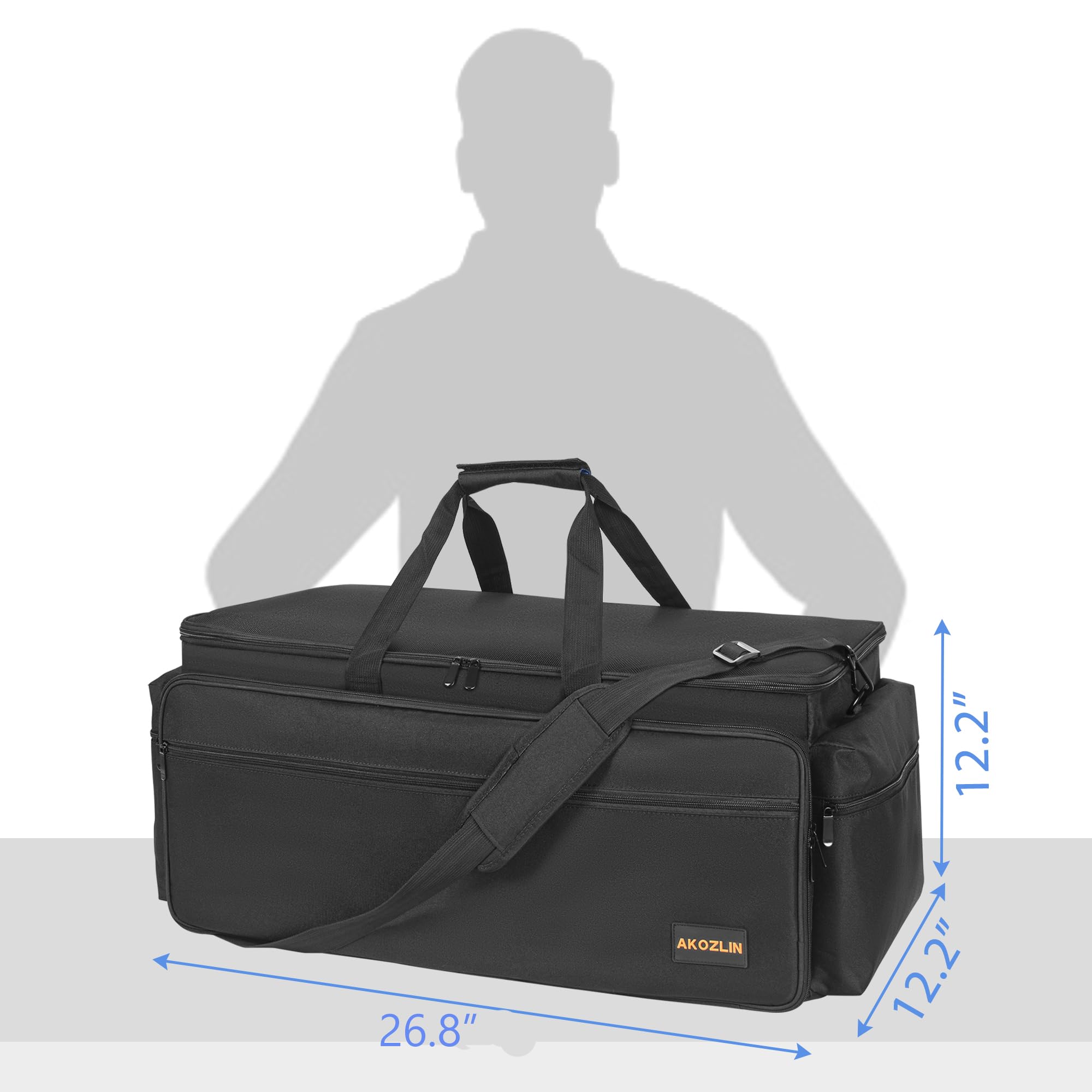 Akozlin Cable File Bag Dj Gig Bag Cord Organizer Case With Detachable Dividers For Laptop,Dj Gear, Sound Instrument Accessories