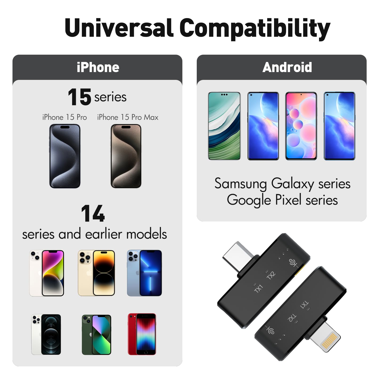 Ribiu Wireless Lavalier Microphone For Iphone/Android, Mini Microphone With Noise Cancellation, 16Hrs Battery Life, Lapel Blueto