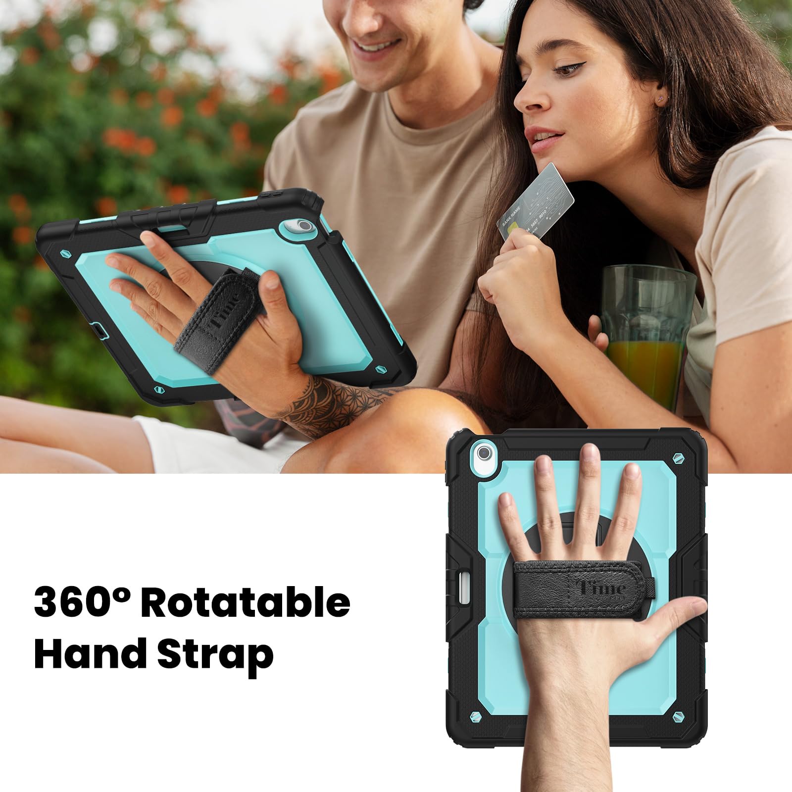 Timecity Case For Ipad Air 13 Inch M2 2024(Model: A2898, A2899, A2900) With Built In Screen Protector, 360 Rotating Kickstand, A