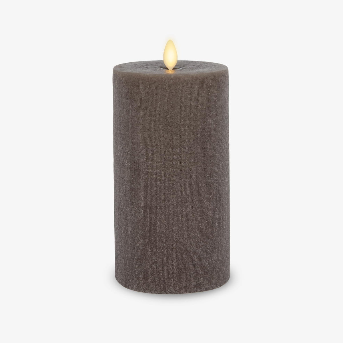 Luminara - Flameless Led Battery Operated Flickering Pillar Candles- Charcoal Gray - Pack Of 1-3X6.5 - Realistic Moving Flame Re