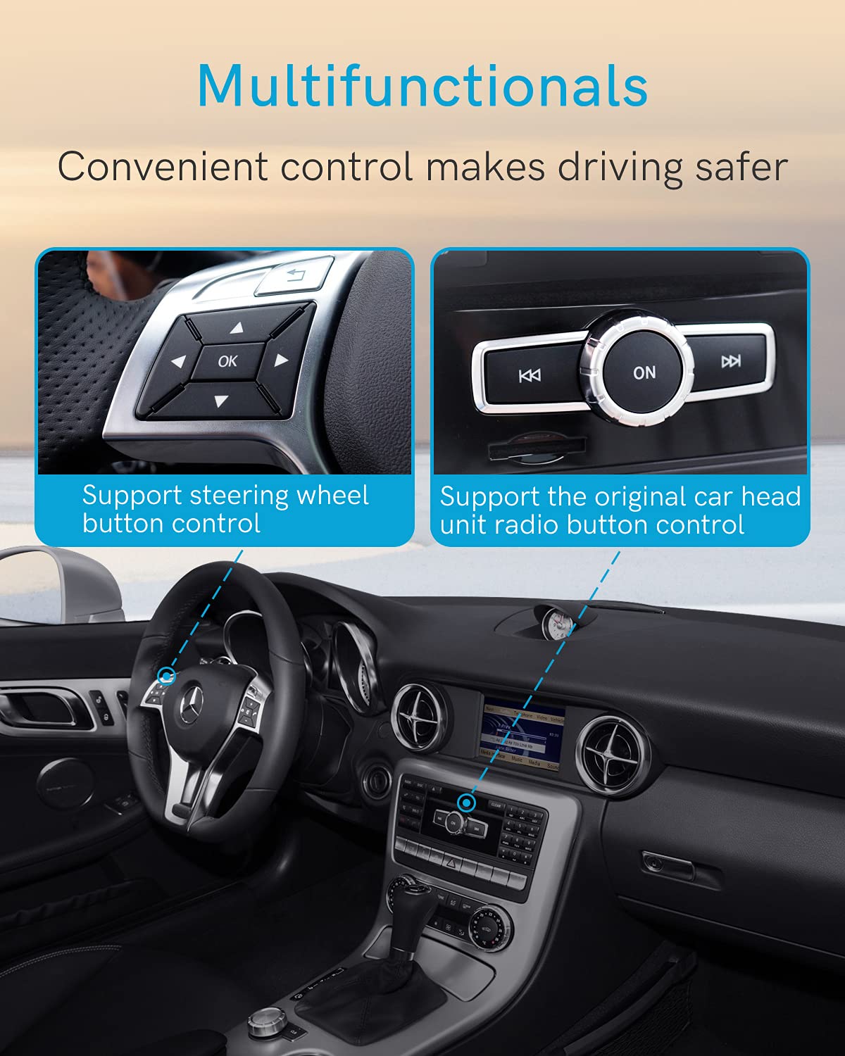 Choocl Bluetooth 5.0 Aptx Hd Adapter With Ami/Mdi Cable For 2010 2019 Year Audi Ami Mmi 3G And 2005 2011 Year Mercedes Mdi Ipod