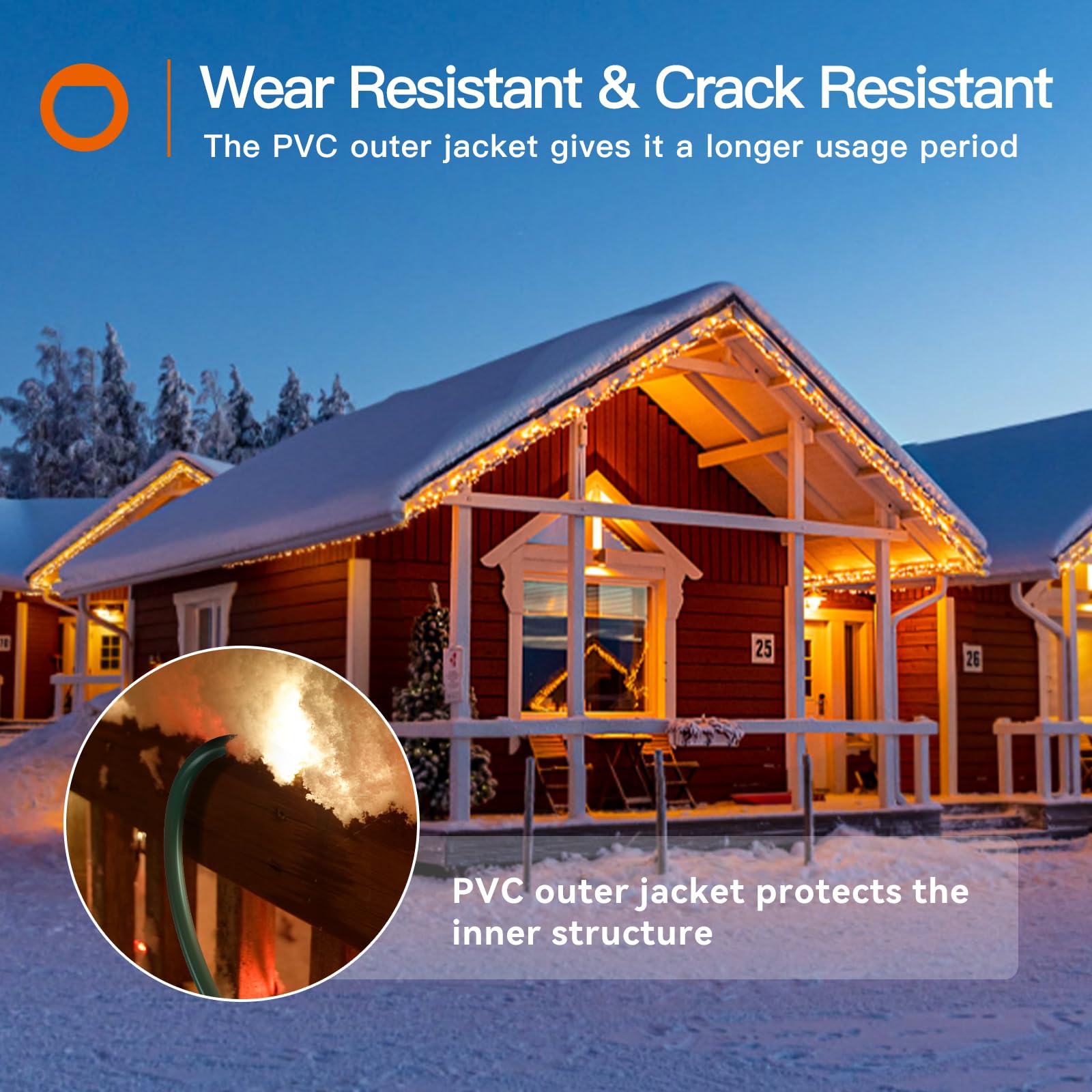 Addlon 25Ft 16/3 Lighted Outdoor Extension Cord With 3 Plug Outlet, Heavy Duty Extension Cord With 3 Prong Grounded Plug For Saf