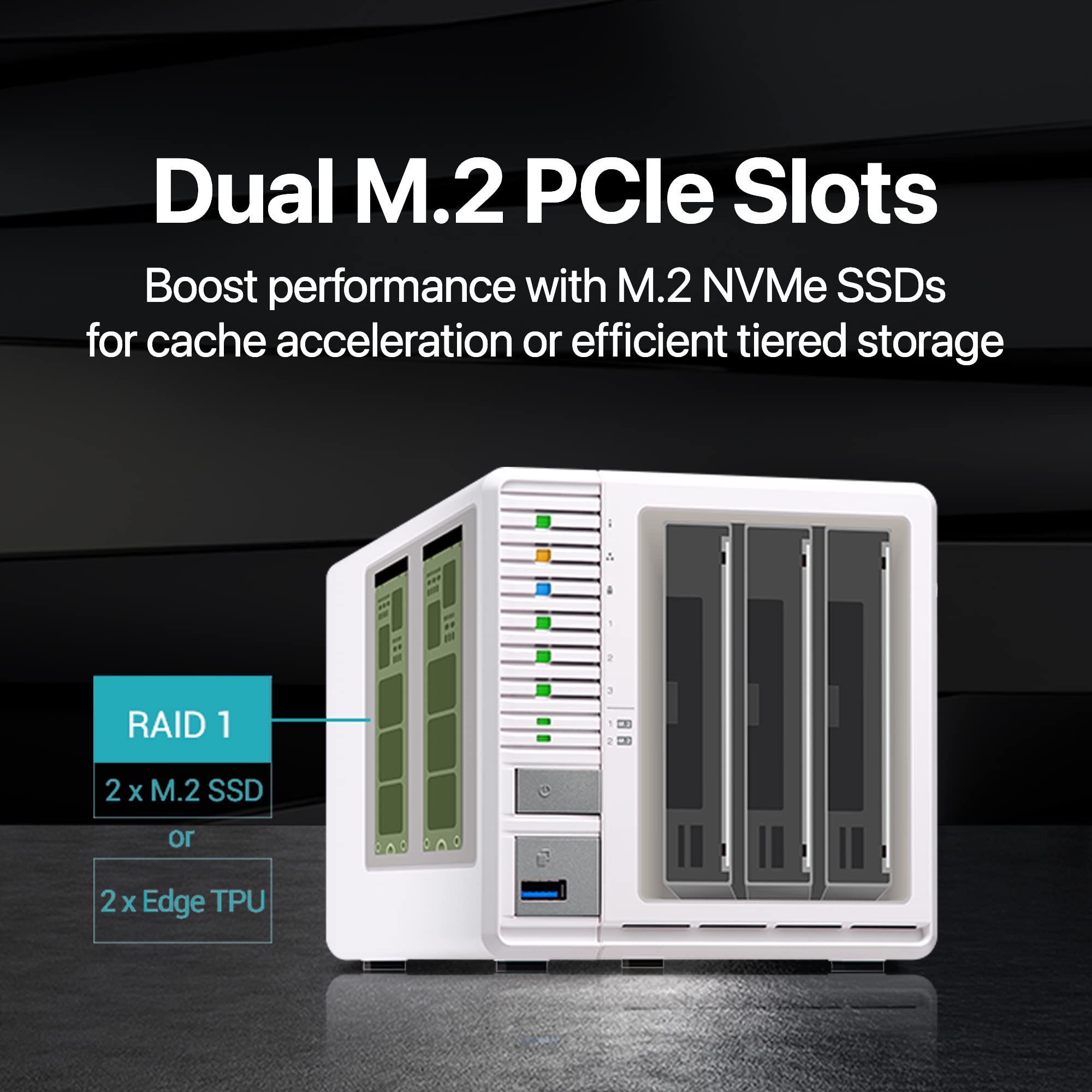 Qnap Ts 364 8G Us 3 Bay High Performance Desktop Nas With 2.5Gbe And M.2 Ssd Caching For Running Virtual Machines And Qtier