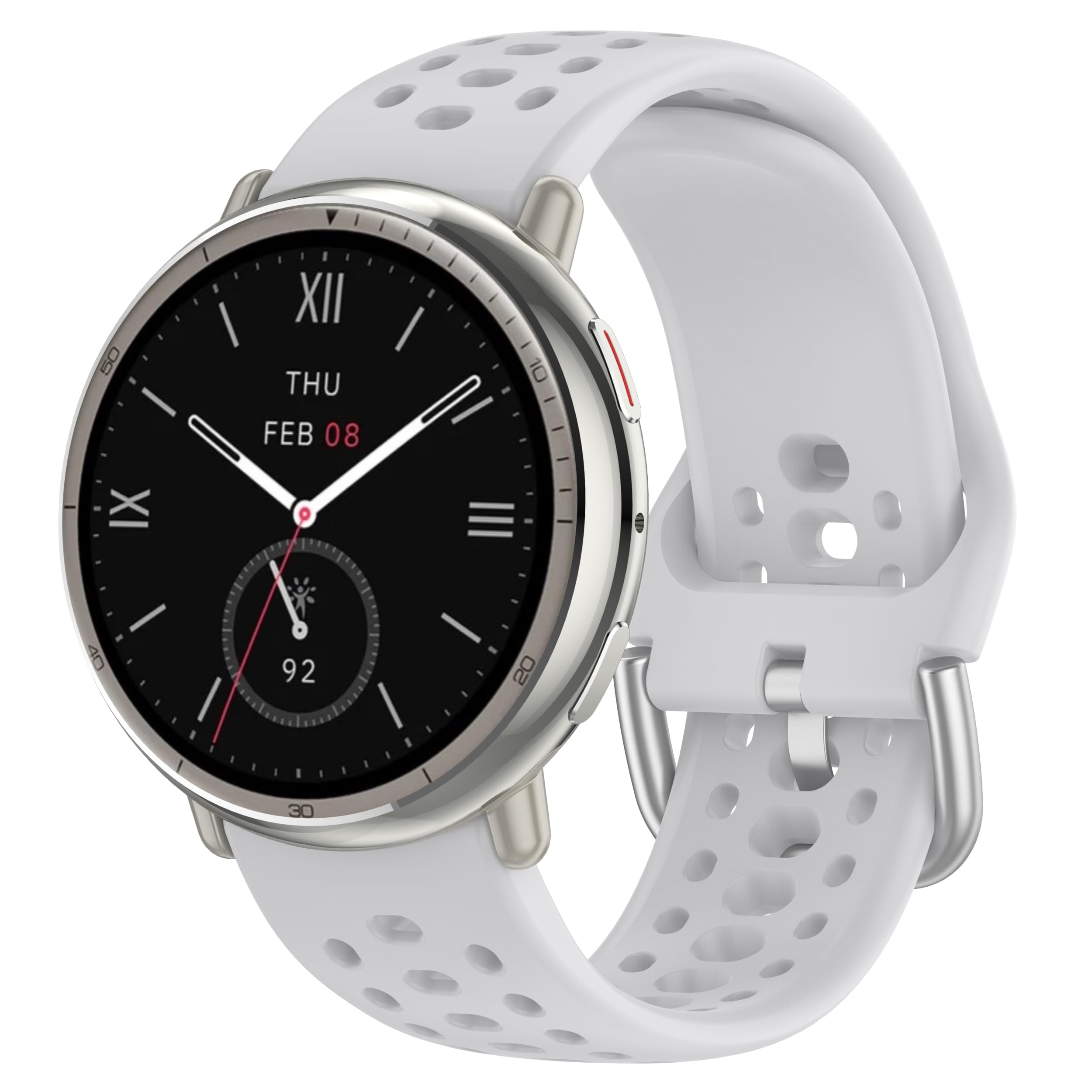 hengkang Fit for Amazfit Active 2 Watch Bands Women Men, Adjustable Sport Soft Straps Wristbands Silicone Replacement Bands Fit 