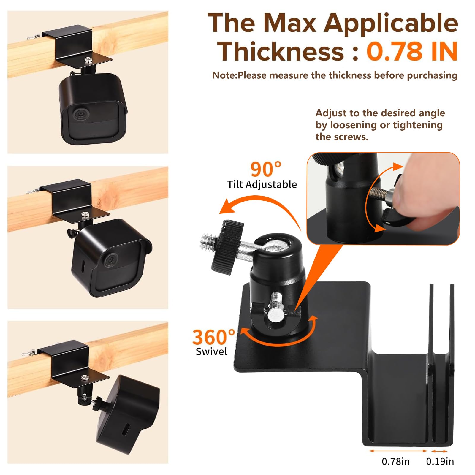 Delilyn Gutter Mount For All New Blink Outdoor 4 (4Th Gen)&(3Rd Gen), Weatherproof Protective Housing + 360Swivel Adjustment Rus