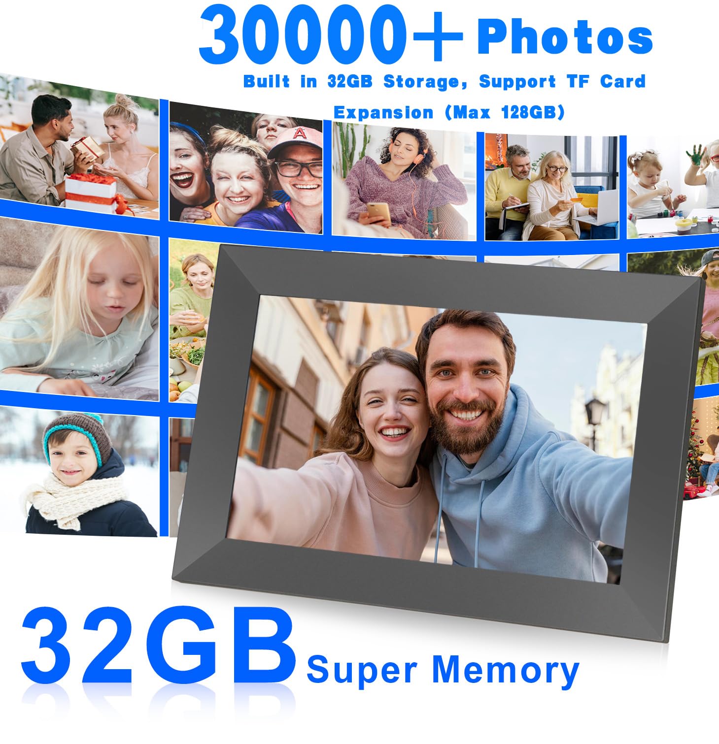 32Gb Frameo Digital Frame Wifi Digital Picture Frames Load From Phone,Frameo 10.1 Inch Smart Wifi Digital Photo Frame,1280X800 H