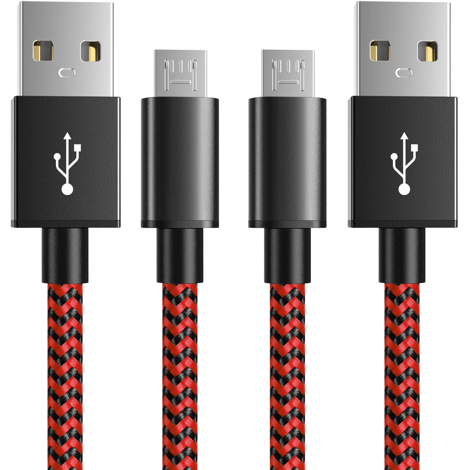 6amLifestyle PS4 Charging Cable, 10ft 2 Pack USB to Micro USB Cable, Nylon Braided Cord, for PS4 Slim/Pro, Xbox One S/X Controll