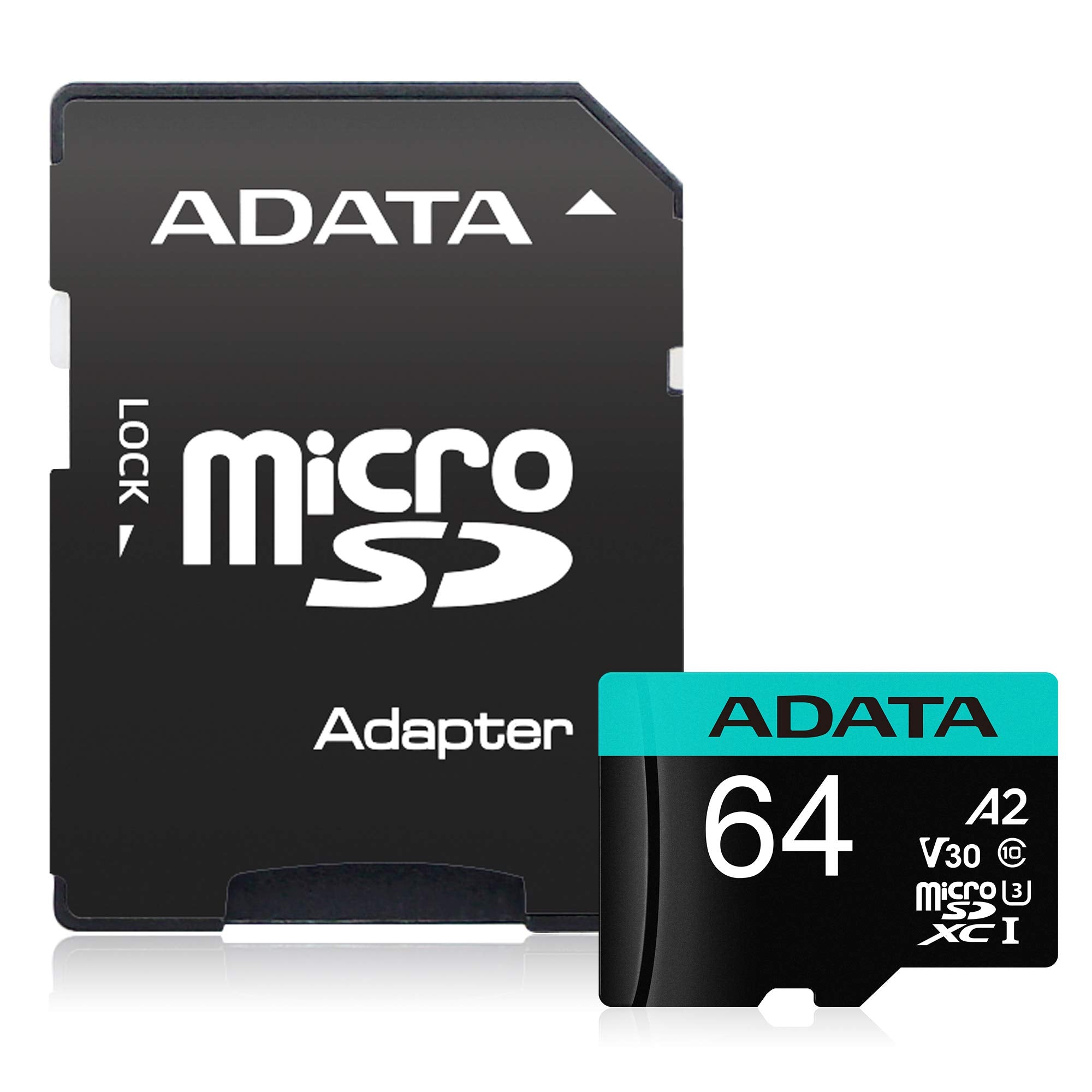 Adata Premier Pro 64Gb Microsdxc Uhs I U3 V30 Class 10 A2 Mircosd Memory Card With Adapter Ausdx64Gui3V30Sa2 Ra1