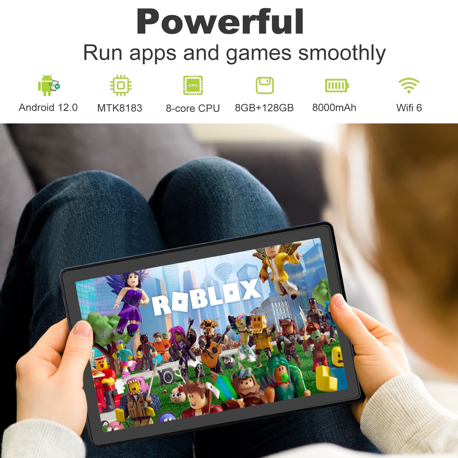 Vneimqn 10 Inch Tablet, 1080P Full Hd,128Gb /Octa-Core Processor, 5Mp /13Mp Camera,8000Mah,Android 12 Tablet, 1Tb Expand, Wifi 6