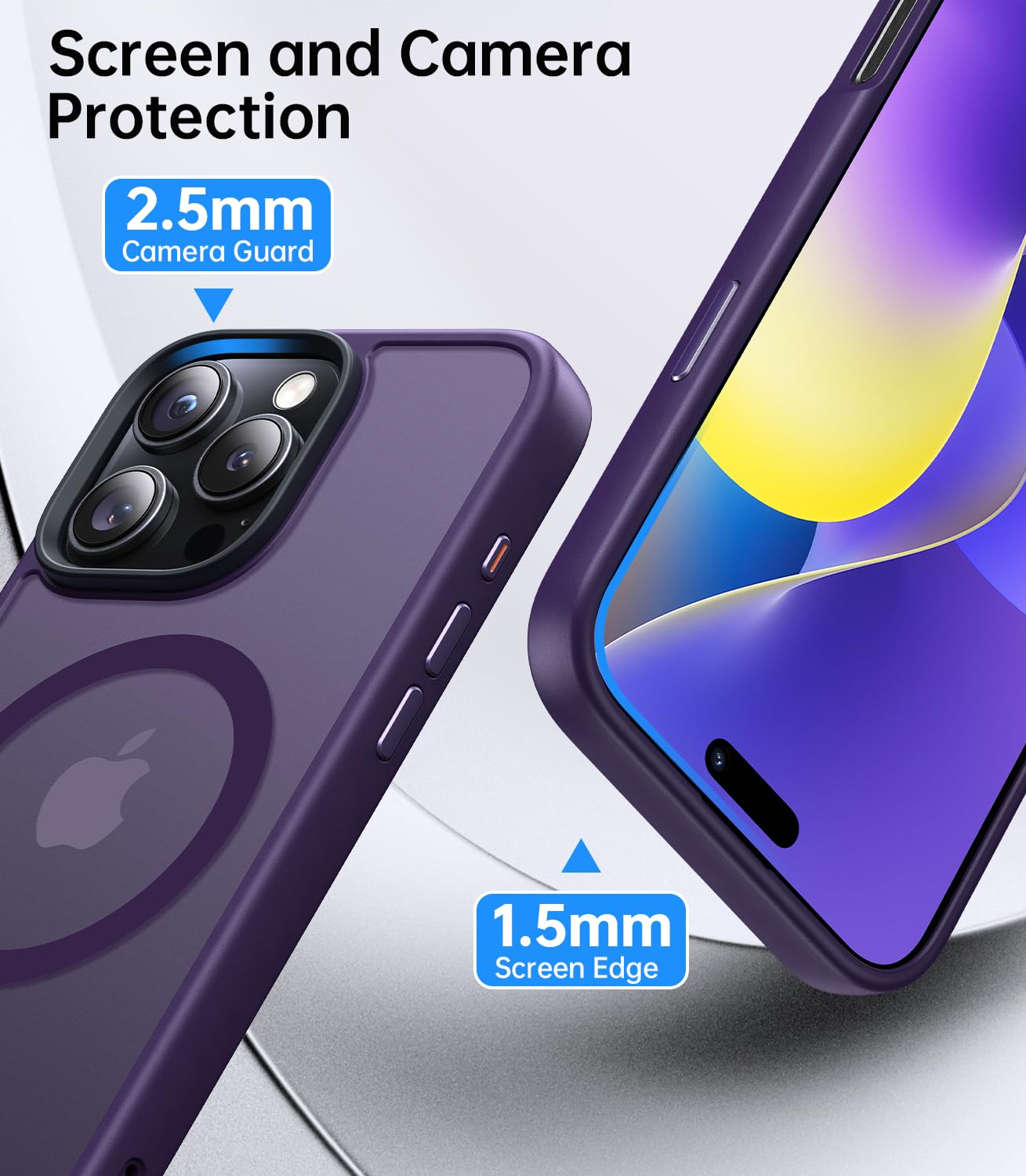 Meifigno Designed For Iphone 16 Pro Case 6.3'', Compatible With Magsafe, Military Grade Protection, Translucent Matte Back With