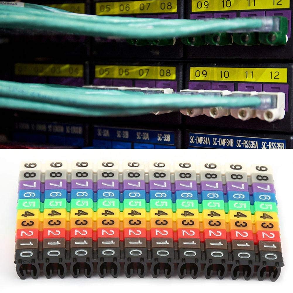Clip On String Wire Marking Boxed Plastic Digital Number Wire Label Tube Set Colorful Cable Marker (100Pcs Kcm 2.5Mm)