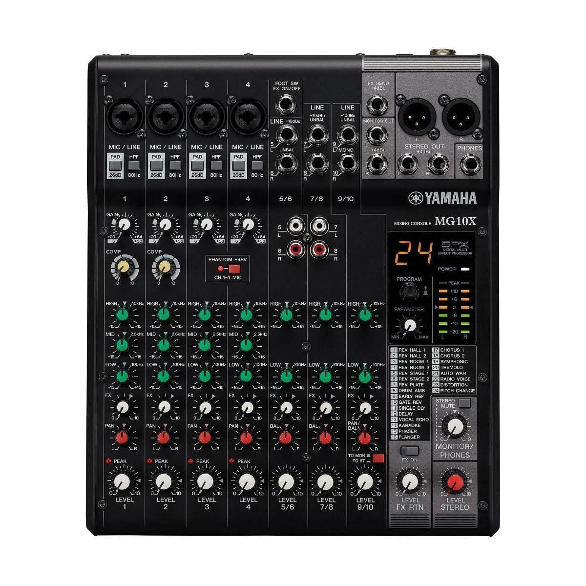 Yamaha Mixer Unpowered, Multicolored, 10 Input (Mg10X Cv)