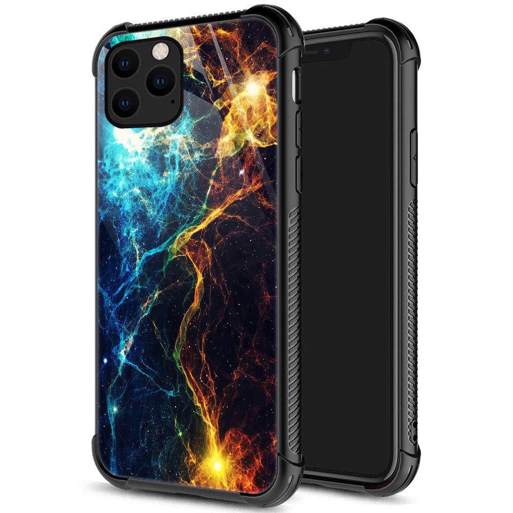 Iphone 13 Pro Case, Blue Yellow Nebula Iphone 13 Pro Cases For Men Boys, Pattern Design Shockproof Anti Scratch Organic Glass Ca
