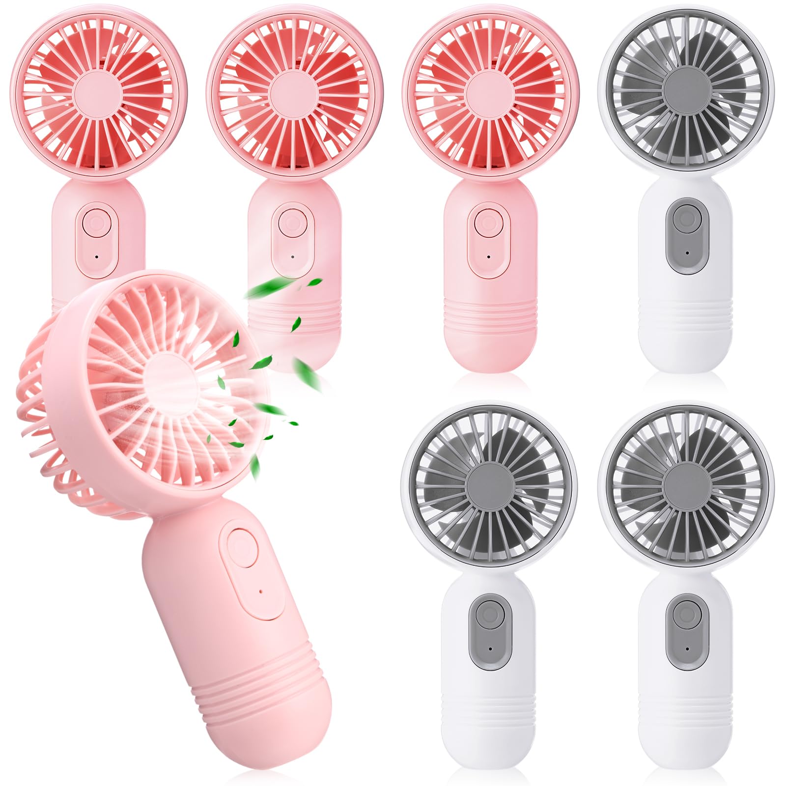 Rossesay 6 Pack Mini Portable Fan Bulk Cute Handheld Fan Lightweight Small Personal Eyelash Fan With 3 Speeds And Usb Rechargeab