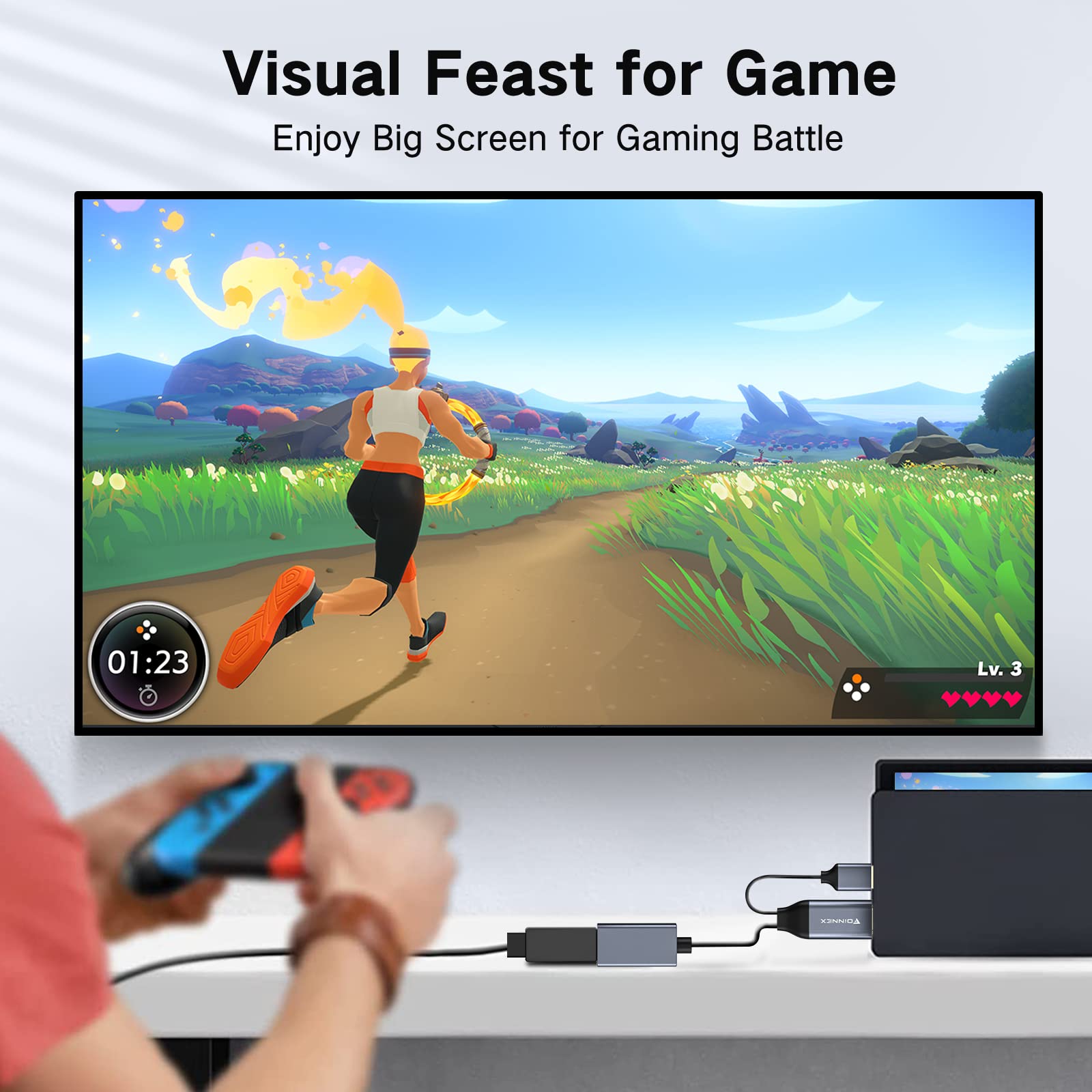 Foinnex Hdmi To Displayport Adapter, Unidirectional Hdmi To Dp 4K@60Hz Male To Female Compatible With Hdmi Computer To Dp Monito