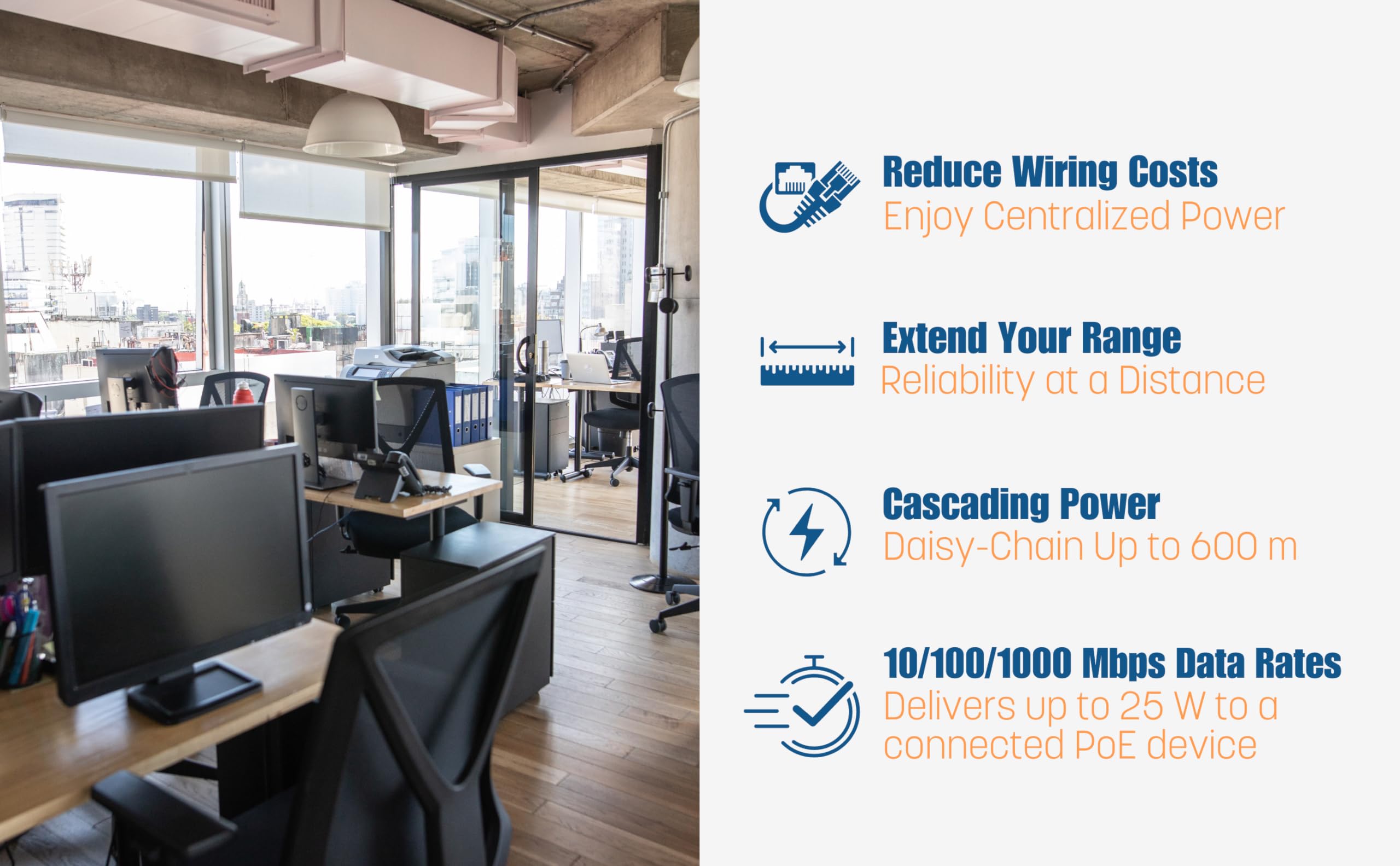 Intellinet 1 Port Indoor Gigabit Poe+ Extender Repeater   25W Power Budget Via Cat5E Cat6 Rj45 Ethernet Network Cables, Daisy Ch