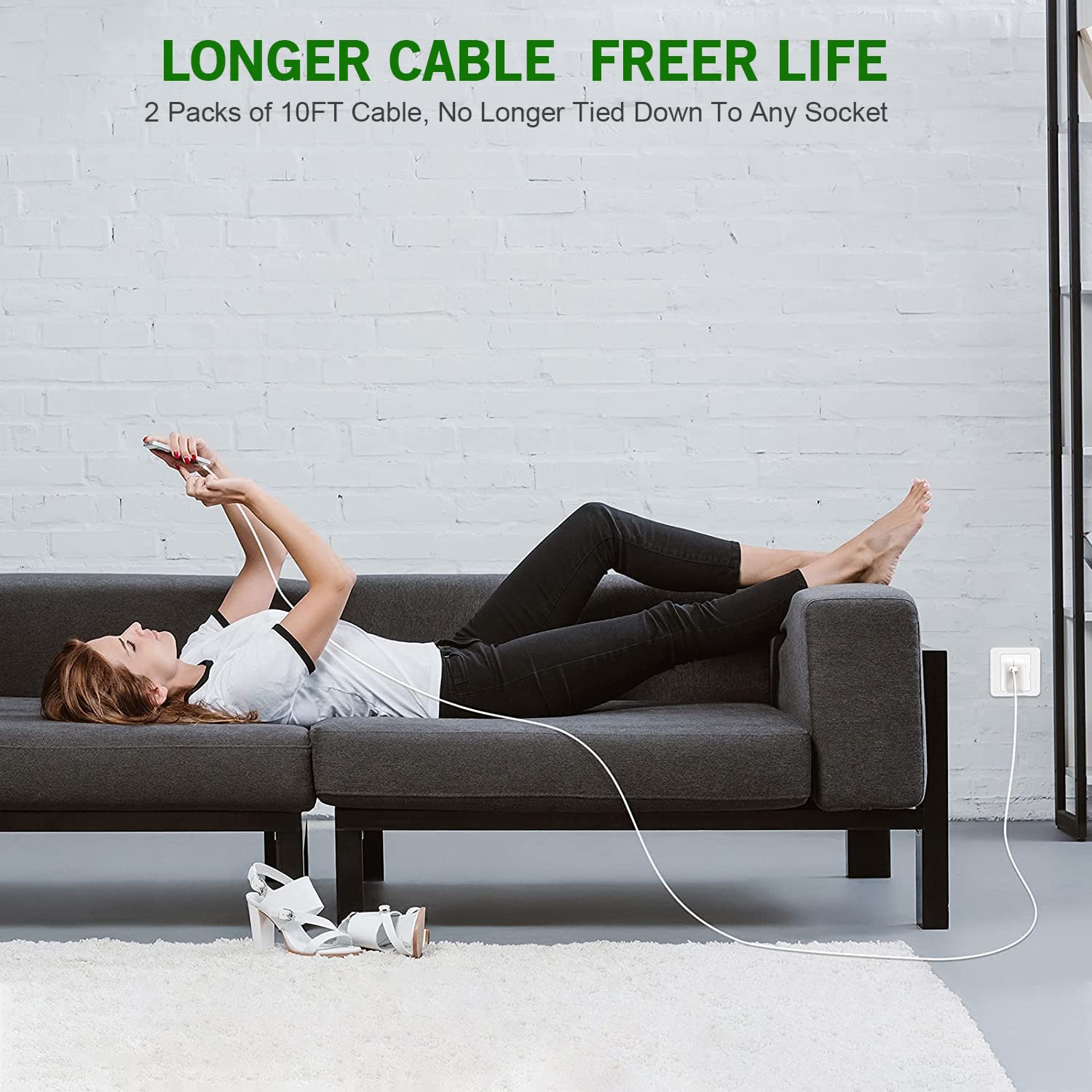 Ipad Charger, [Mfi Certified] 2Pack Long 10Ft Lightning Cord Charger Fast Ipad Charging Foldable Portable Plug Usb Wall Charger Block For Ipad 9Th 8Th Generation,Ipad Mini 5, 4, Air,Pro,Iphone,Airpods