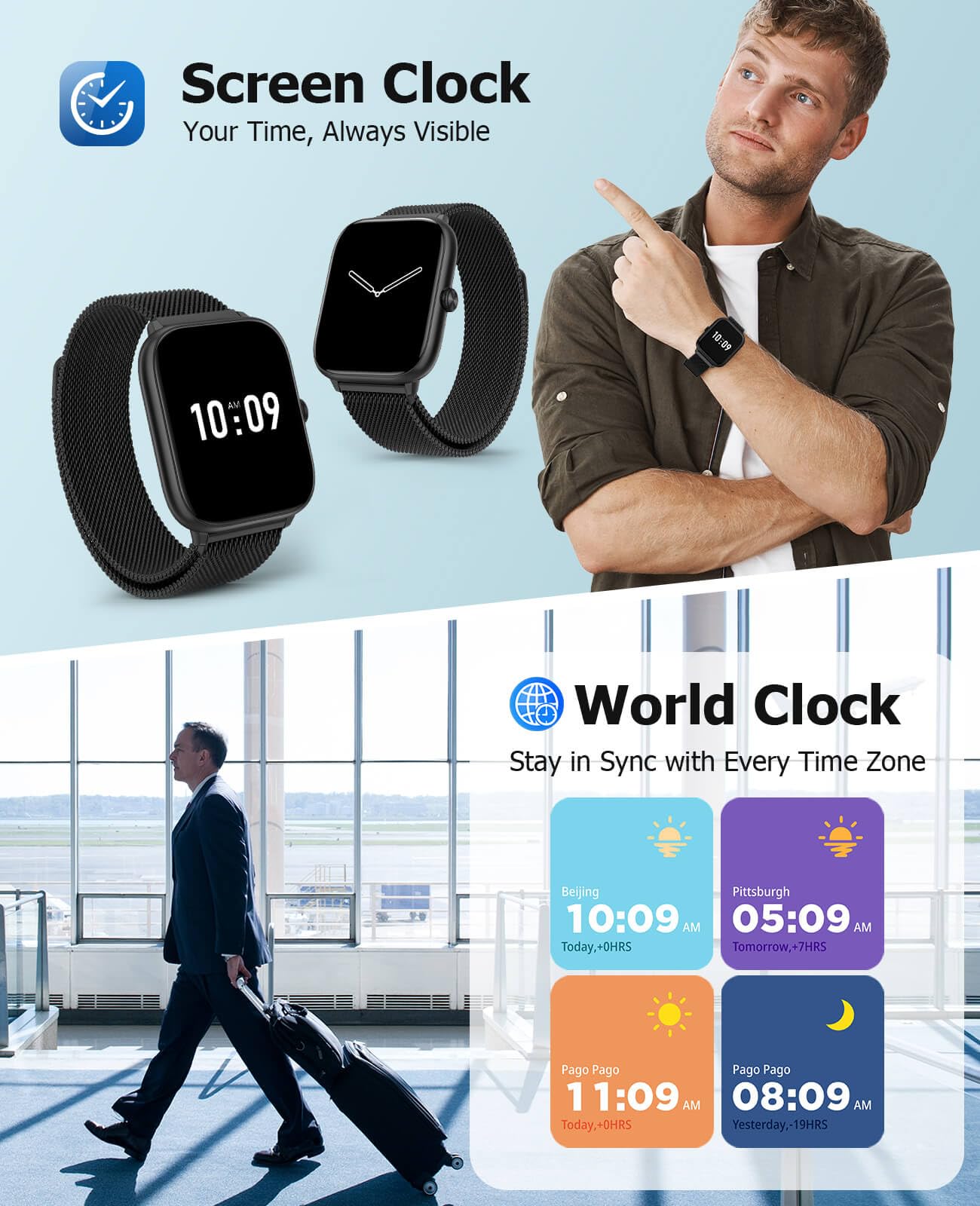 Smart Watch For Men With Blood Pressure Monitor, 2.06 '' Amoled Always-On Display, Ip68 Waterproof Fitness Tracker, 118 Sports M