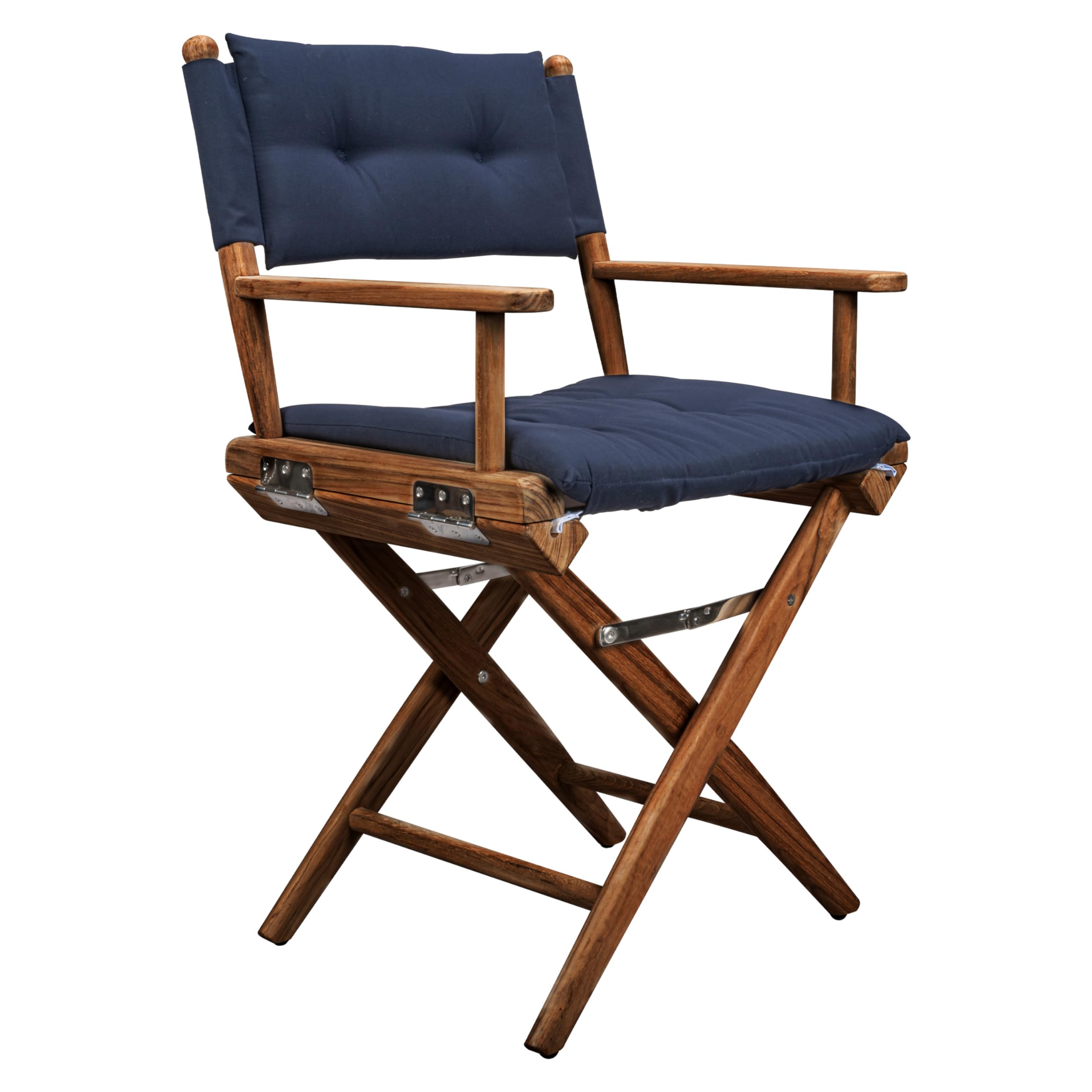 Whitecap 61042 Teak Director'S Chair With Navy Cushion - 18'',WBFURB07XDBY4TK