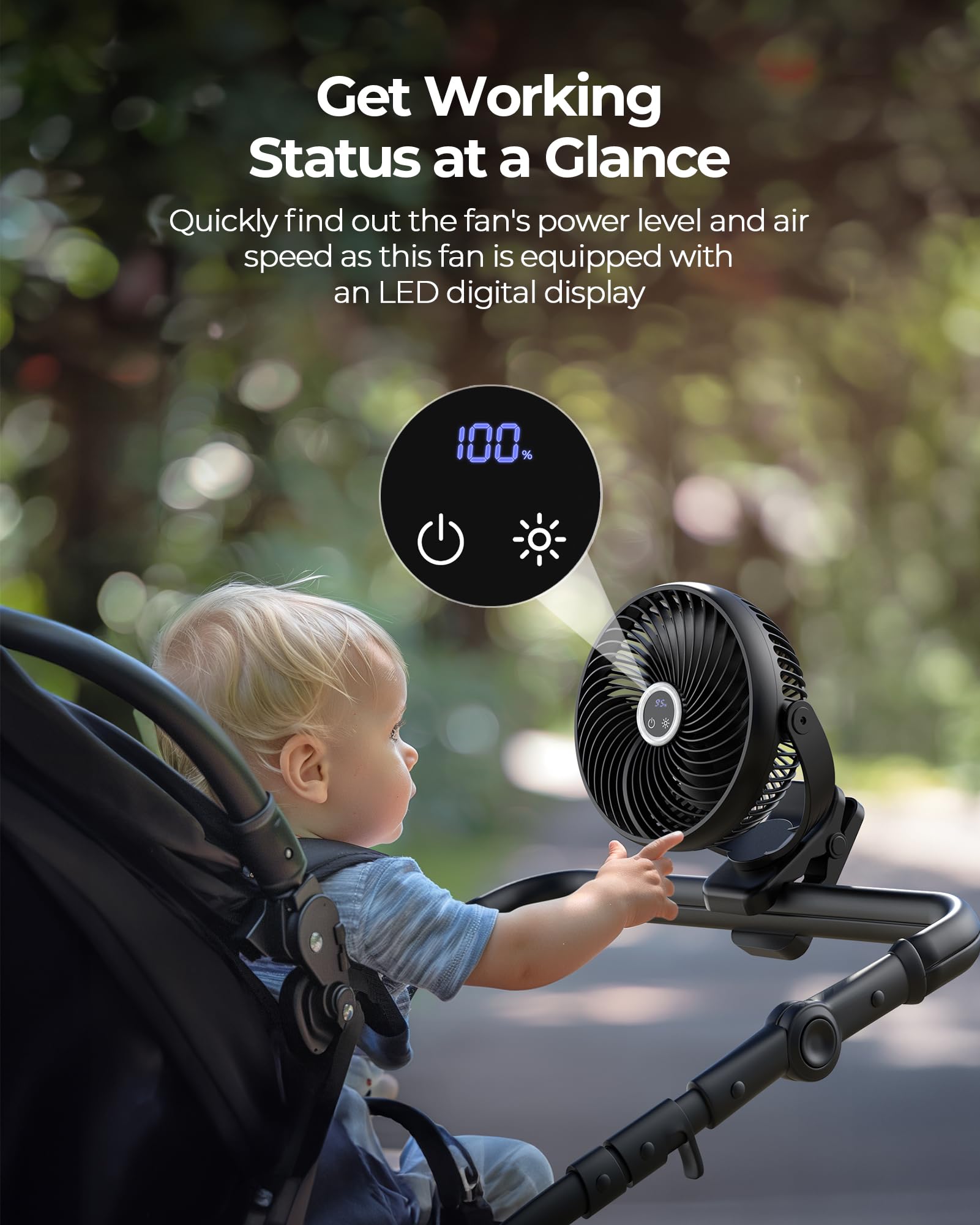 Koonie 10000Mah Portable Clip On Fan With Led Lantern And Hook, 8'' Battery Operated Desk Fan, Quiet Camping Fan With Led Digita