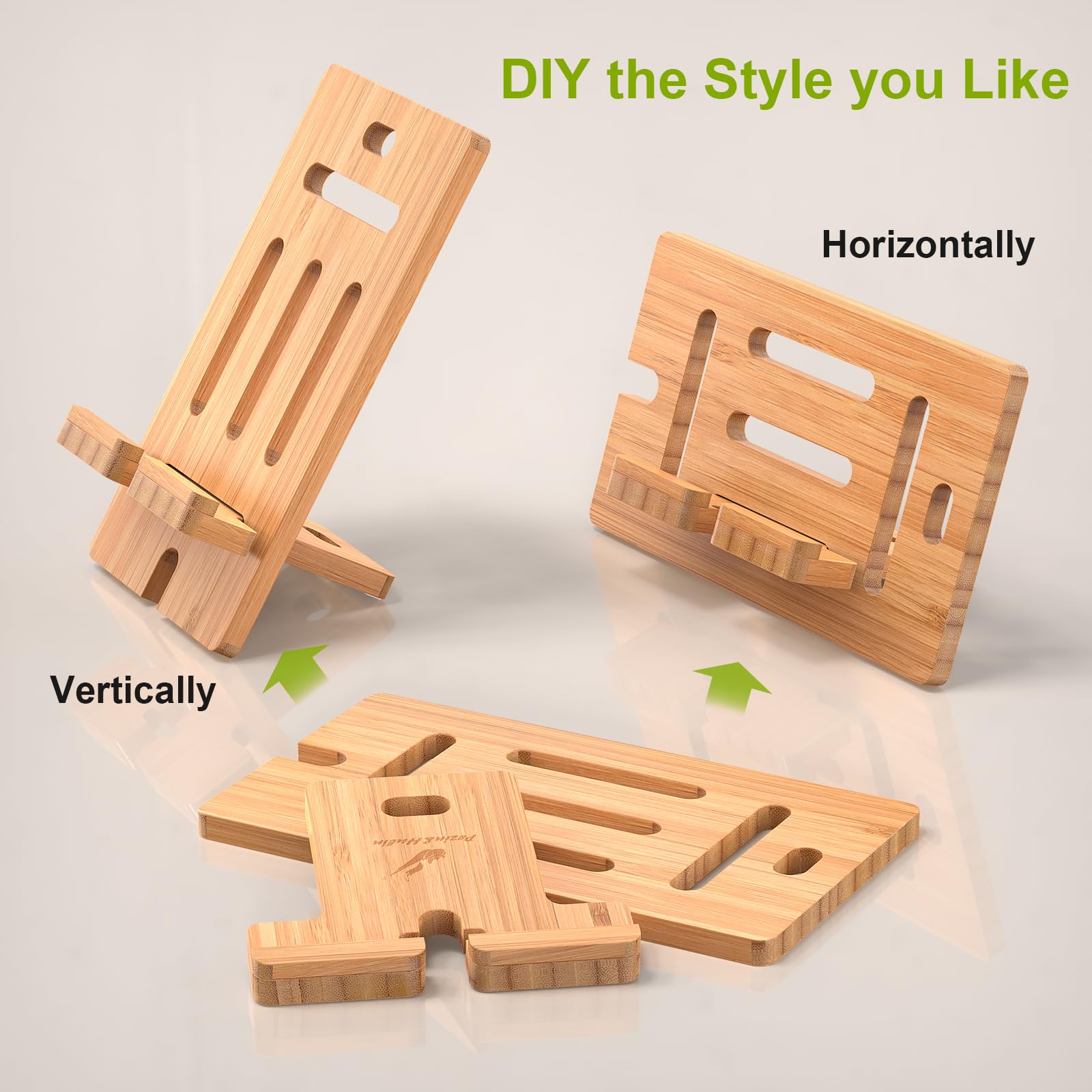 Pezin & Hulin Bamboo Wooden Smart Phone Desktop Charging Dock Holder, Compatible With Pad, Phone 8 Plus X Xs Max Xr, All Android