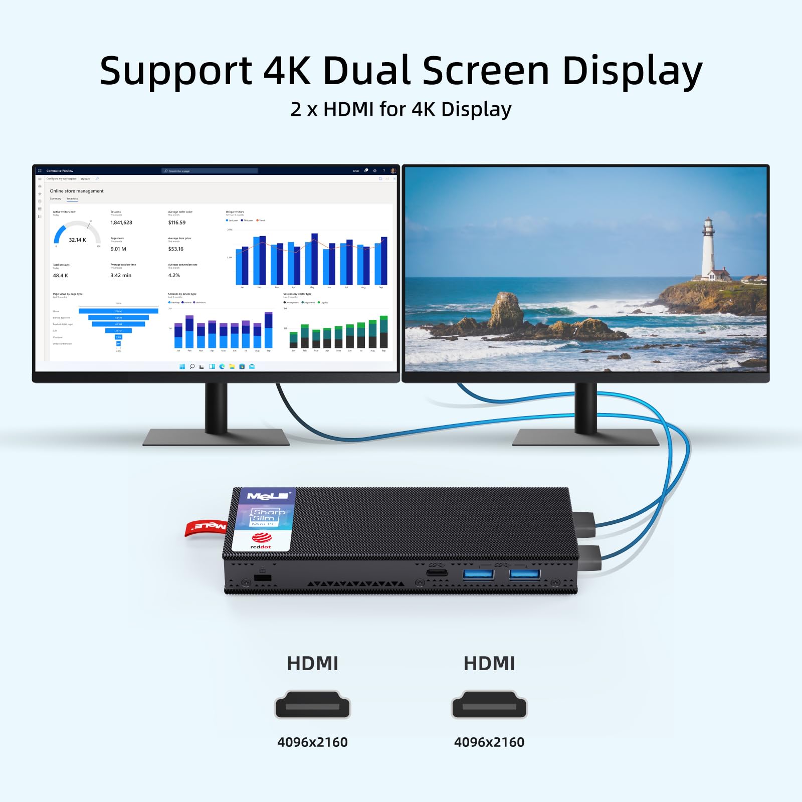 Mele Fanless Mini Pc Stick N100 Windows 11 Pro Pcg02 Pro 8Gb Ram 256Gb Micro Computer 2X Hdmi 4K Wifi 5 Bt5.1 Gigabit Ethernet,