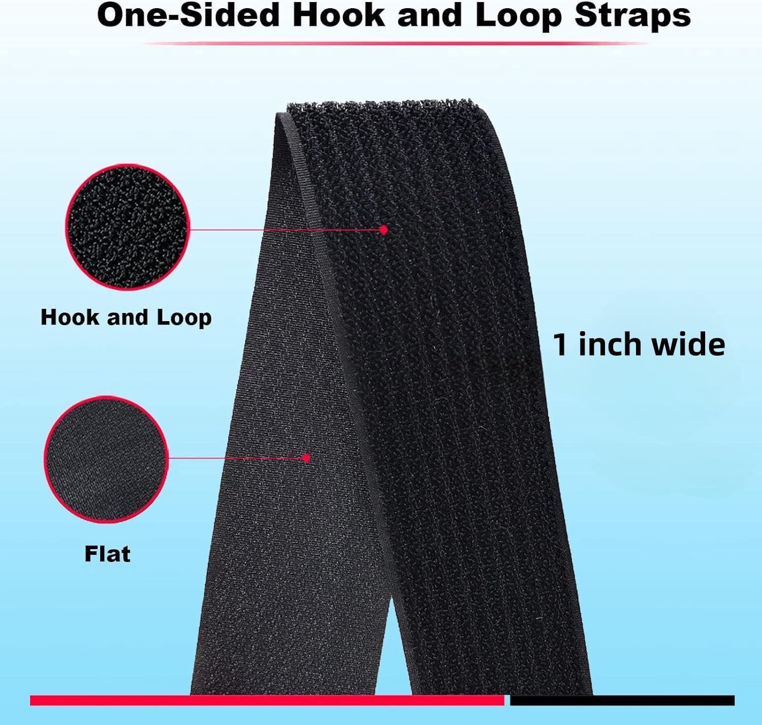 16Ft 1 Inch Wide Cable Straps With 15 Buckles, Reusable Heavy Duty Hook And Loop Straps, Adjustable Straps For Home, Office, Des