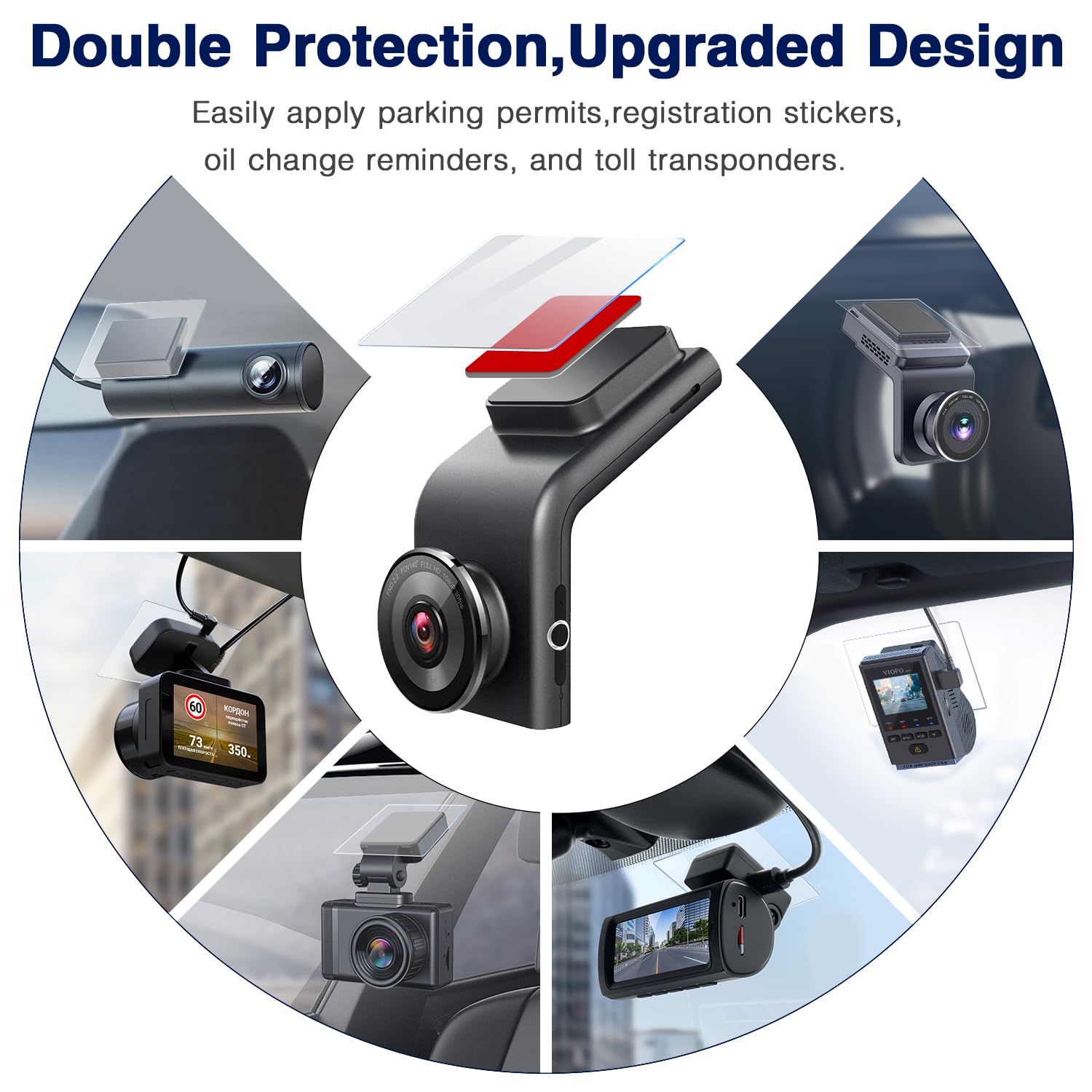 Car Windshield Electrostatic Film And Double Sided Sticker Adhesive Pad For Mounting Dash Cam, Camera, Windshield Sticker Applicator Car Decals Sticky Pad