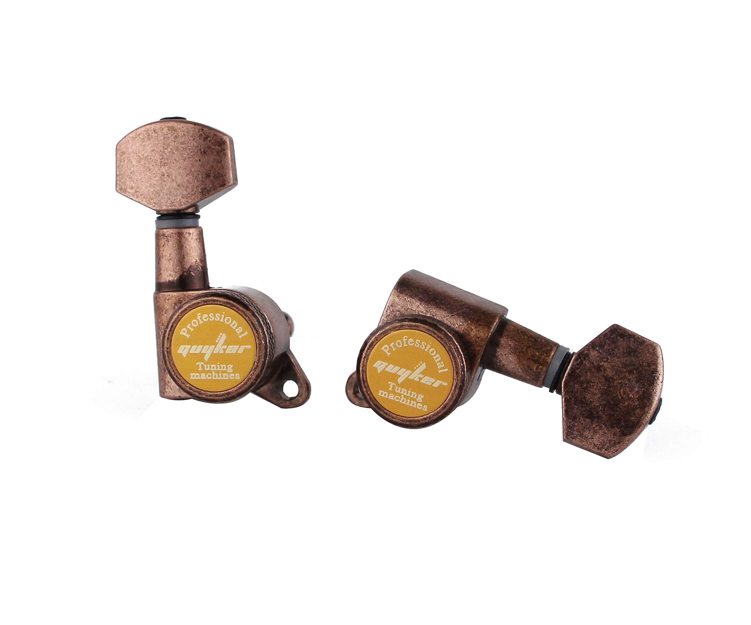 Guyker Guitar Locking Tuners (3L + 3R)   1:18 Lock String Tuning Key Pegs Machine Head Replacement For St Tl Sg Lp Style Electri