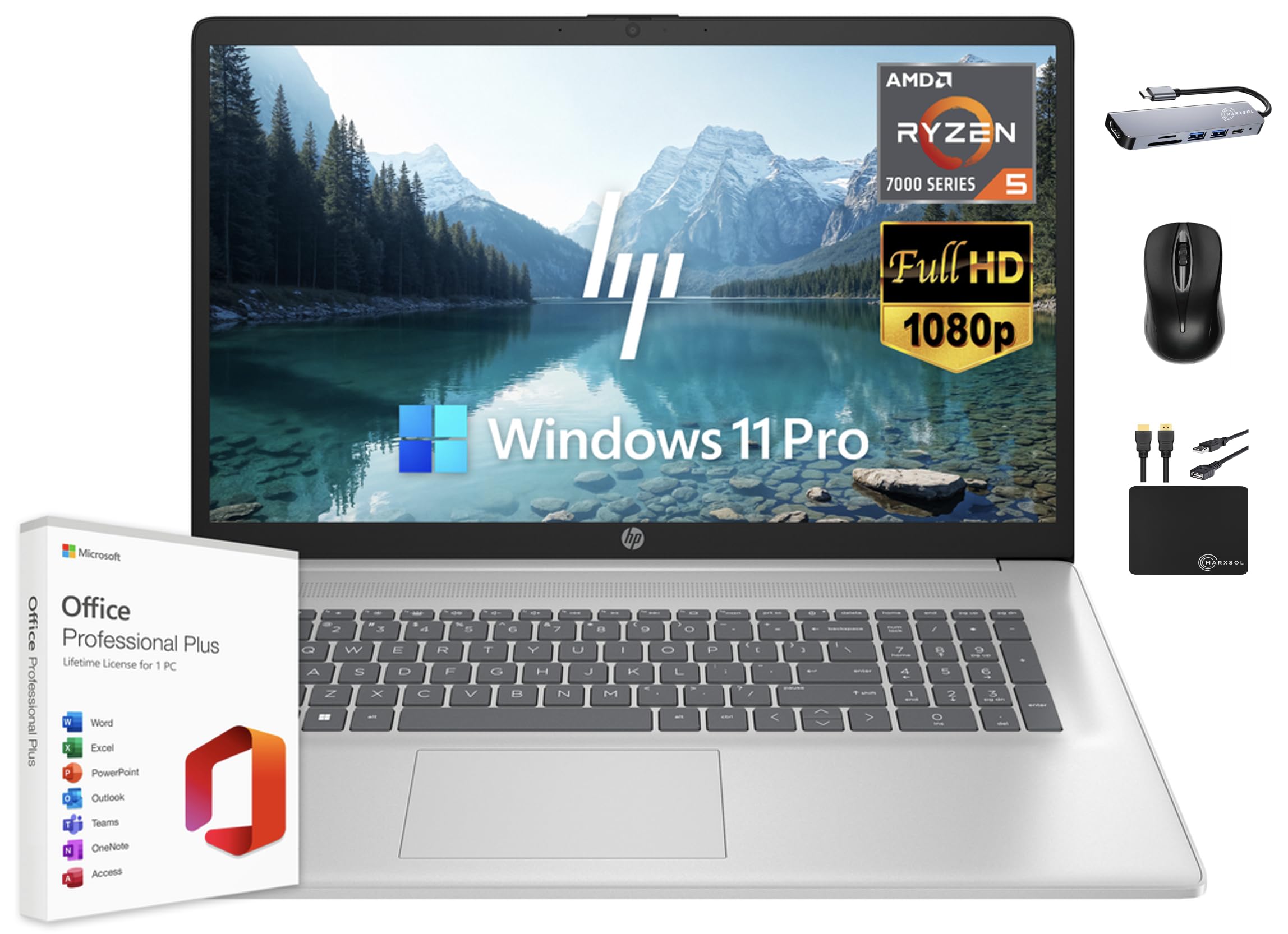 Hp Pavilion 17.3'' Hd+ Laptop Computer, 11Th Gen Intel Dual Core I3-1115G4 (Upto 4.1Ghz, Beats I5-1030G7), 8Gb Ram, 256Gb Nvme S