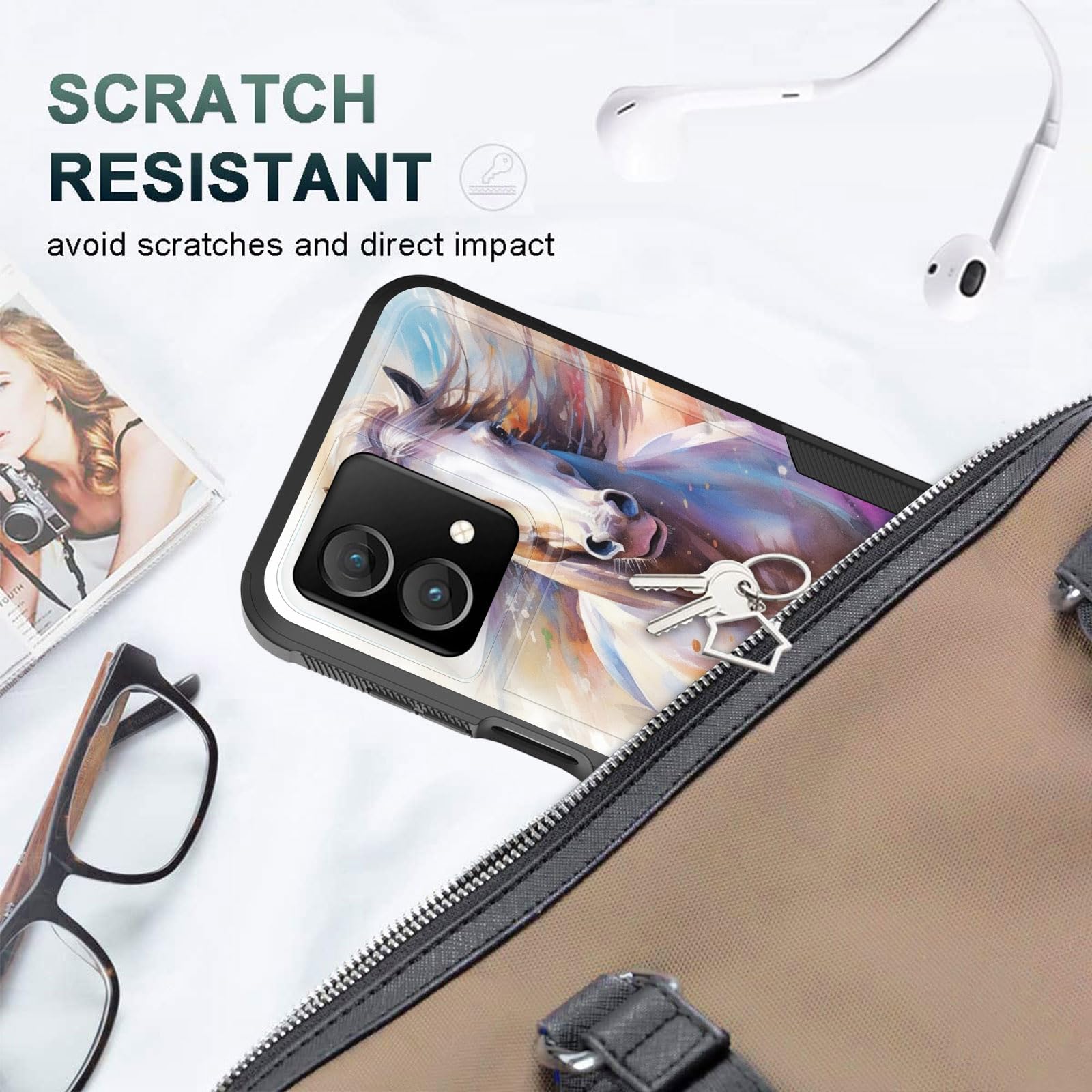 Cicplkse For Moto G Stylus 5G 2023 Case,Dual Layer Heavy Duty Hybrid Shockproof Hard Pc Soft Silicone Tpu Bumper Protective Cove