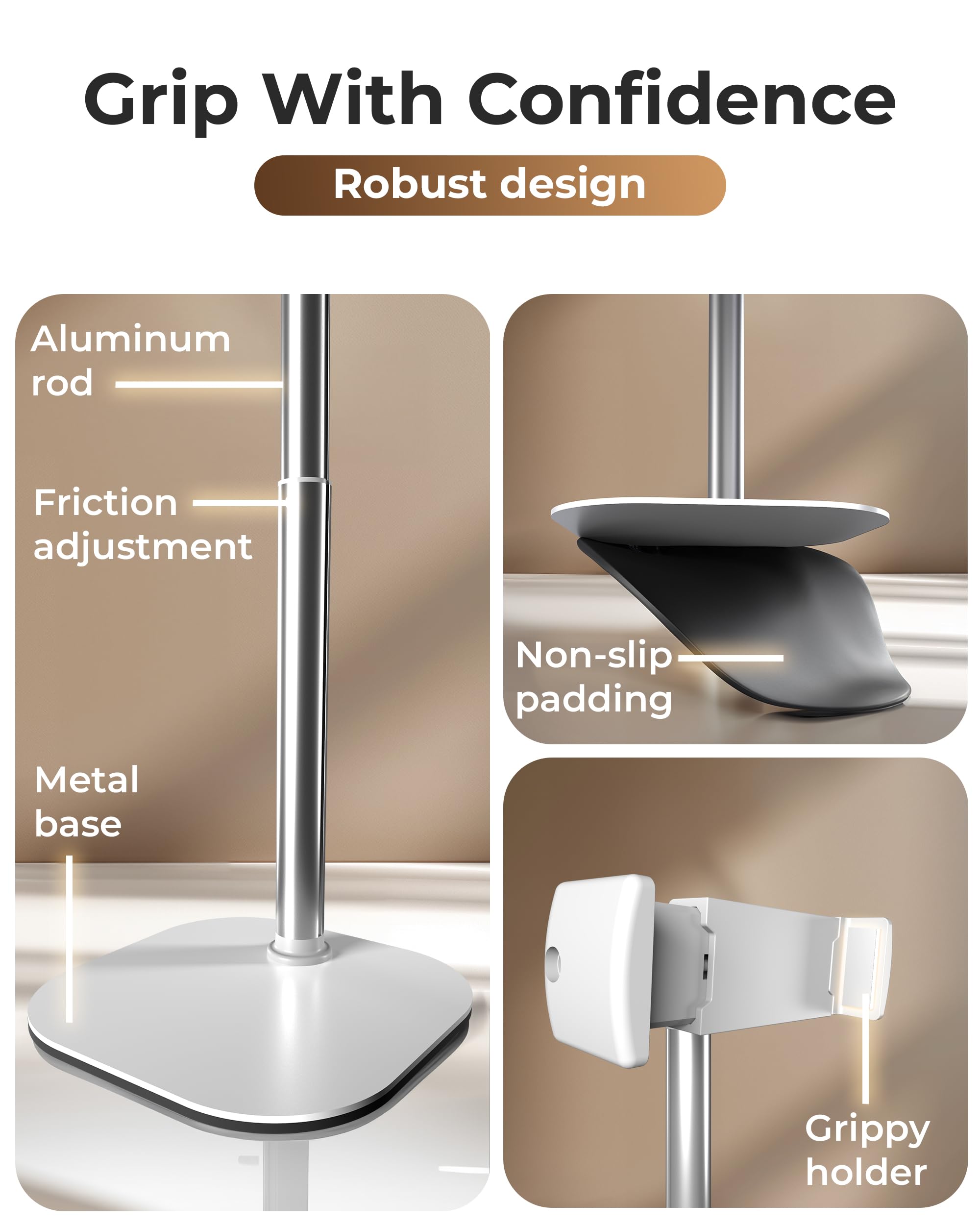 Cooper Chatstand 2 Pack   Height Adjustable Cell Phone Stand For Desk | Rotating, Tilting, 9 14'' Telescoping Eye Level View Cel