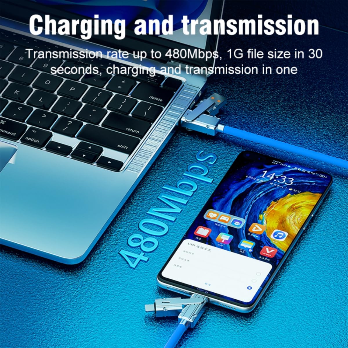 Swlifl 2 Pack Usb C To Usb C Cable 5Ft Chubby Silicone 4 In 1 Usb C Charging Cable Fast Charger Usb C Data Transfer Cable,480Mbp
