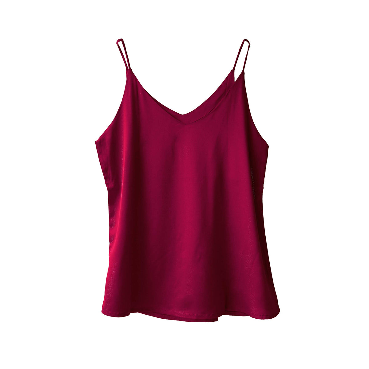 Wantschun Womens Silk Satin Camisole Cami Plain Strappy Vest Top T Shirt Blouse Tank Shirt V Neck Spaghetti Strap Us Size Swine 
