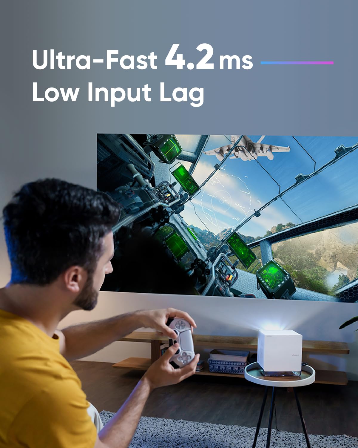 Nomvdic P1000 Short Throw Projector 4K, 2300 Ansi Lumens With H/K Speaker, 180'' Big Screen, Auto Focus & Keystone, 4K Gaming Pr