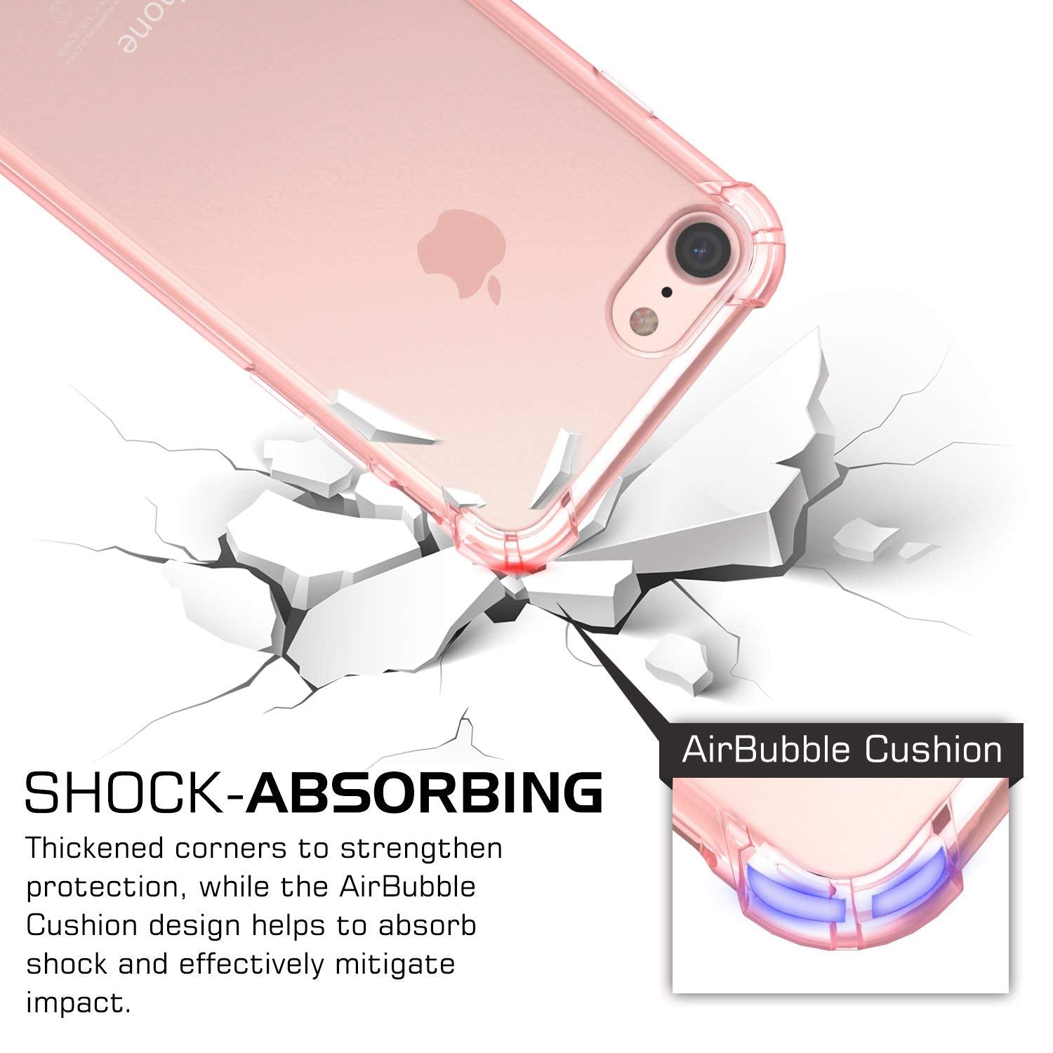 Oribox Case Compatible With Iphone Se 2022/2020 , Compatible With Iphone 8/7 Case, With 4 Corners Shockproof Protection, Pink