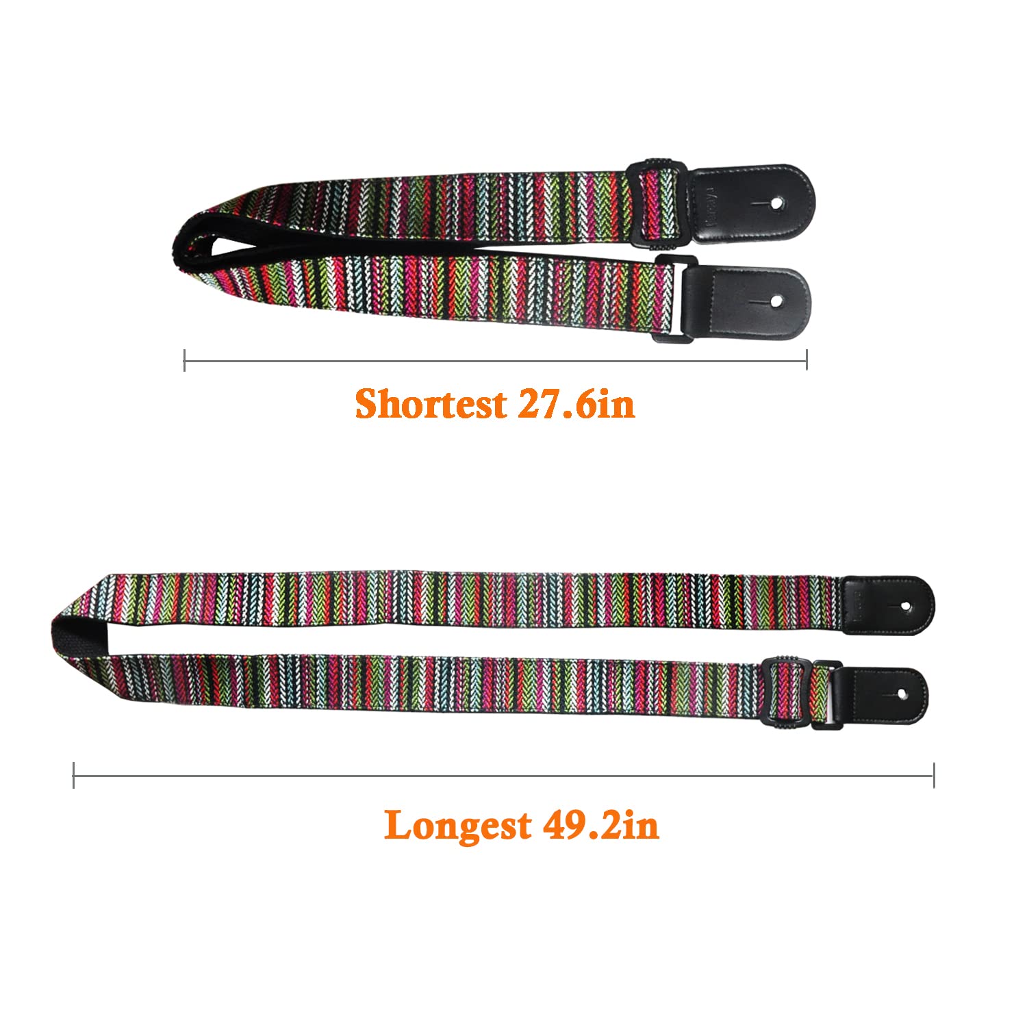 Farcaya Ukulele Strap For Soprano Concert Tenor Baritone Uke Mandolin Banjo Cotton Soft Country Style With Picks Locks Buttons E