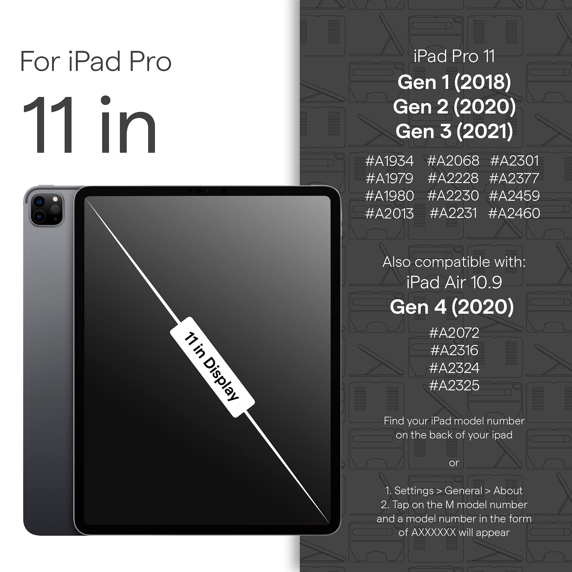 Zugu Case Screen Protector For Ipad Pro 11 1St / 2Nd / 3Rd / 4Th Gen & Ipad Air 4, Tempered Glass Scratch Resistant Film, Fingerprint & Smudge Resistant Protector, Includes Biodegradable Installation Guide