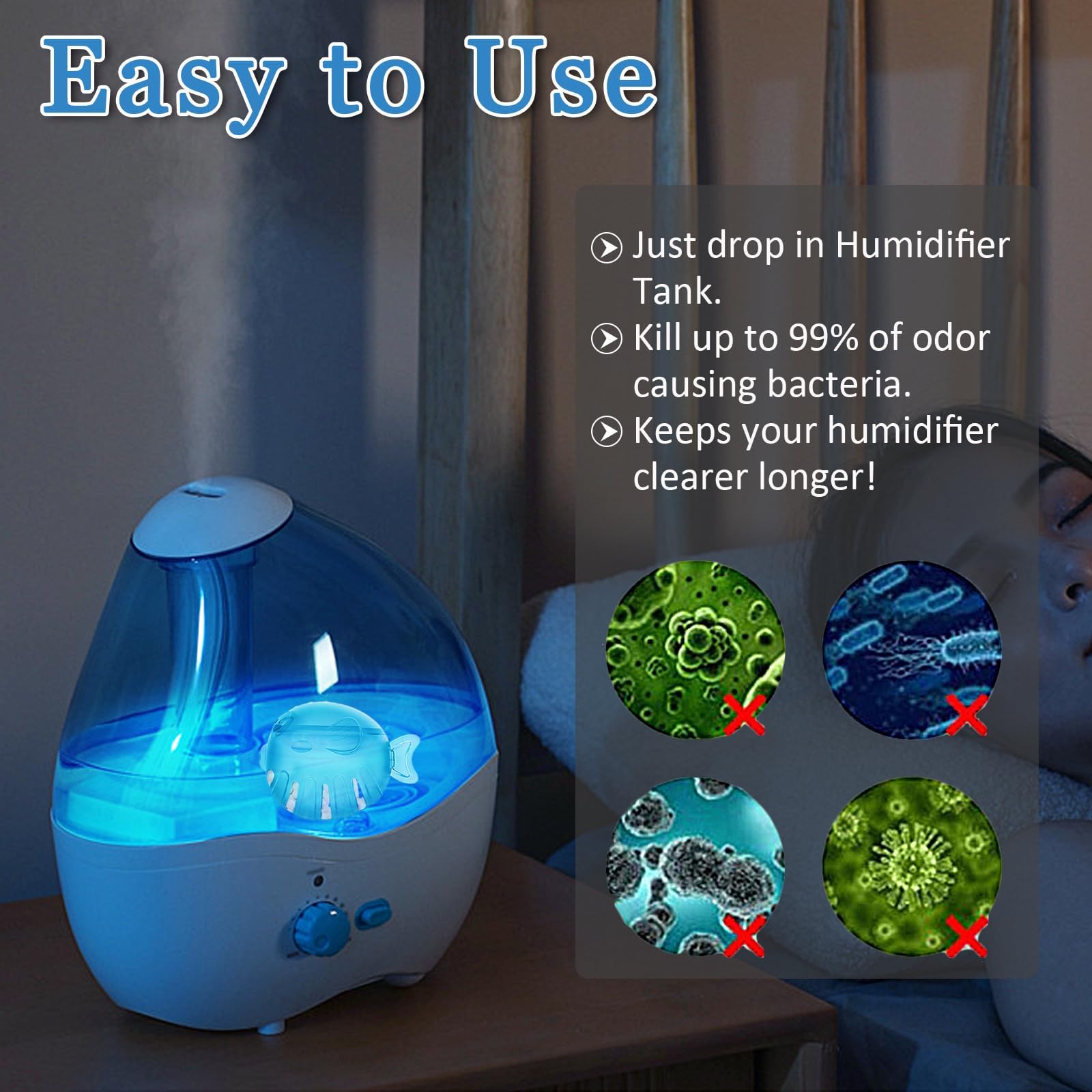 Fitorch Humidifier Cleaner, Humidifier Cleaning Fish For Humidifiers & Fish Tanks, Purifies Water, Prevents Hard Water Build Up,