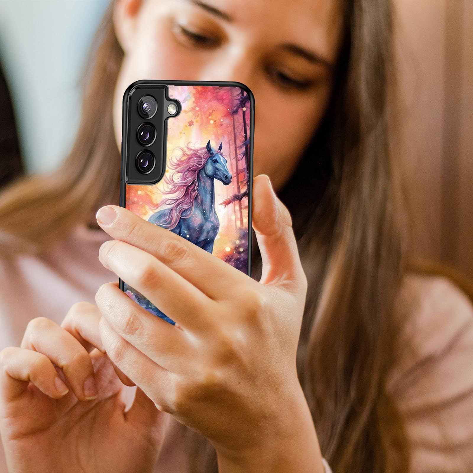 Dsrgrgfdj Designed For Galaxy S24 Plus Case 6.7 Inch,Ultra-Thin Silicone Anti-Scratch And Shock-Proof Bumper Cover - Horse