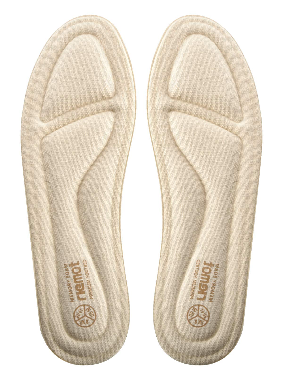 Riemot Womens Memory Foam Insoles Super Soft Replacement Innersoles For Running Shoes Work Boots Comfort Cushioning Shoe Inserts