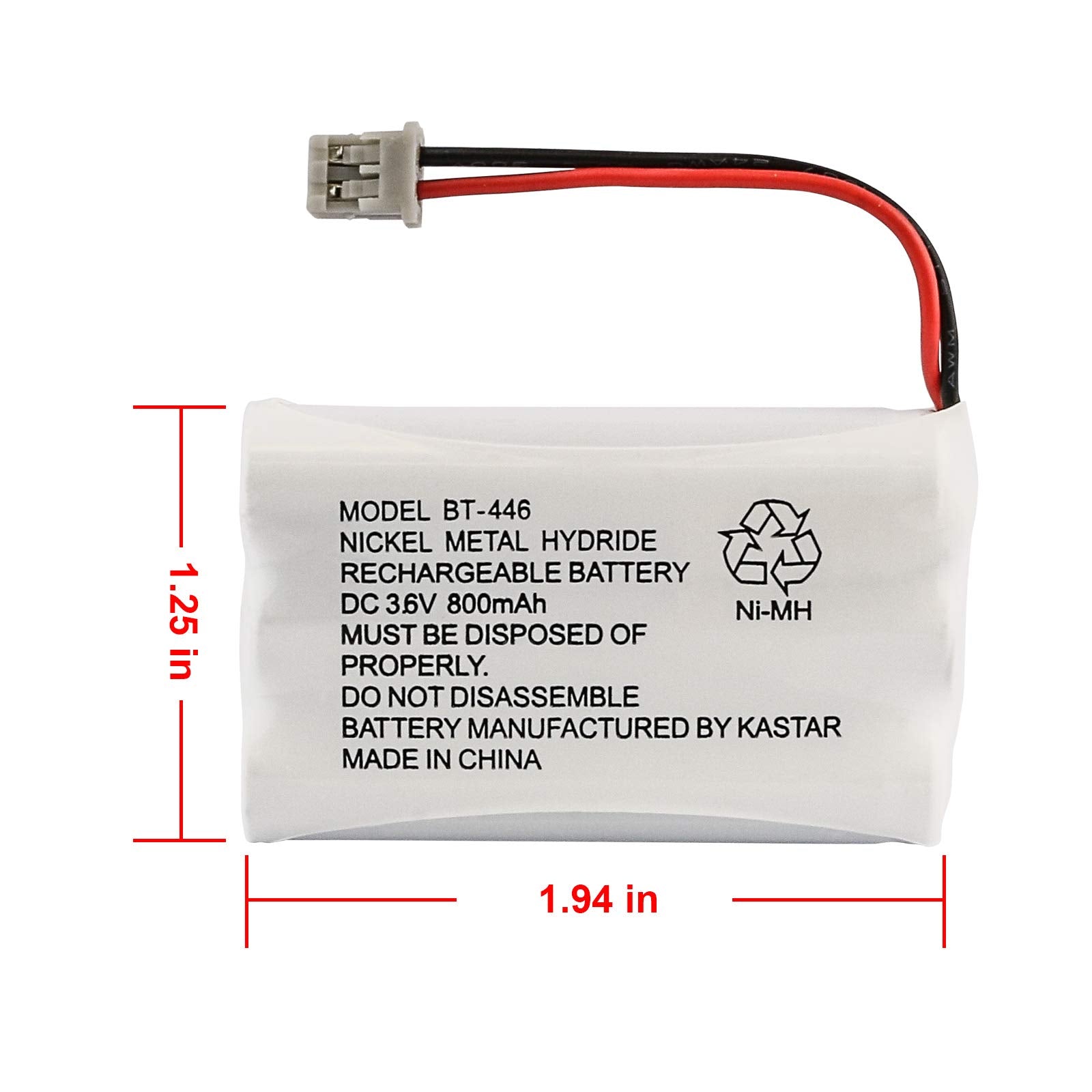 Uniden Bbty0504101 Model Bt446 Nickel Metal Hydride Rechargeable Cordless Phone Batteries (Pack Of 6) For Use With T94 Series, T