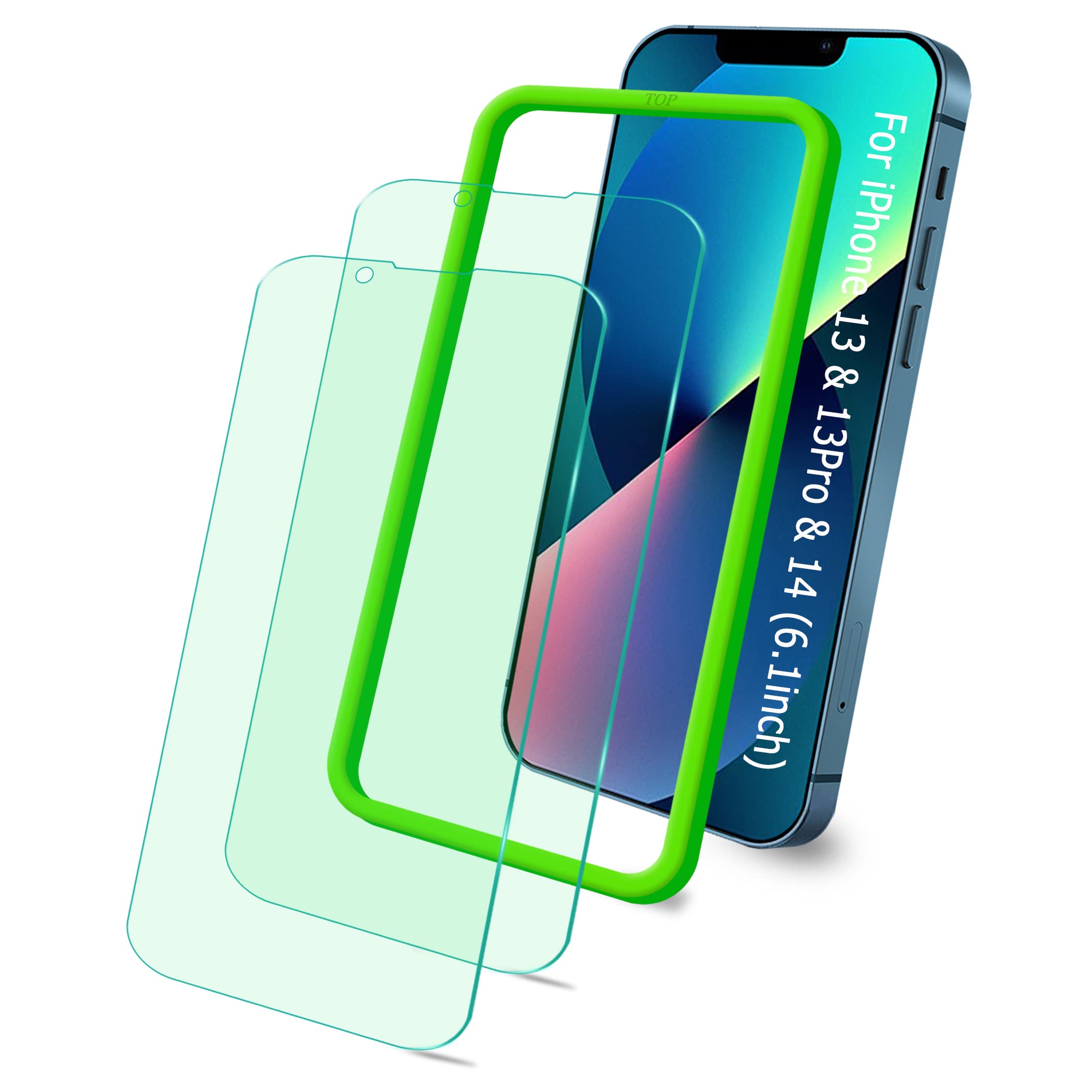 Jesoho Anti Blue Light Screen Protector For Iphone 14/13/13 Pro,Eye Protection Hd Clear Blue Light Blocking Tempered Glass Film,